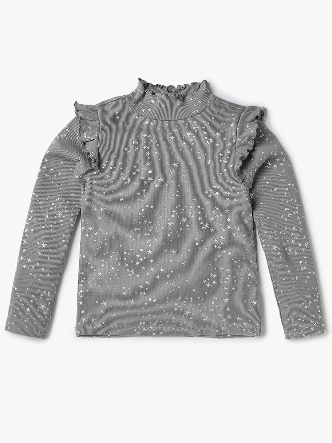 GAP Girls Star Foil Print Ruffles Cotton Top