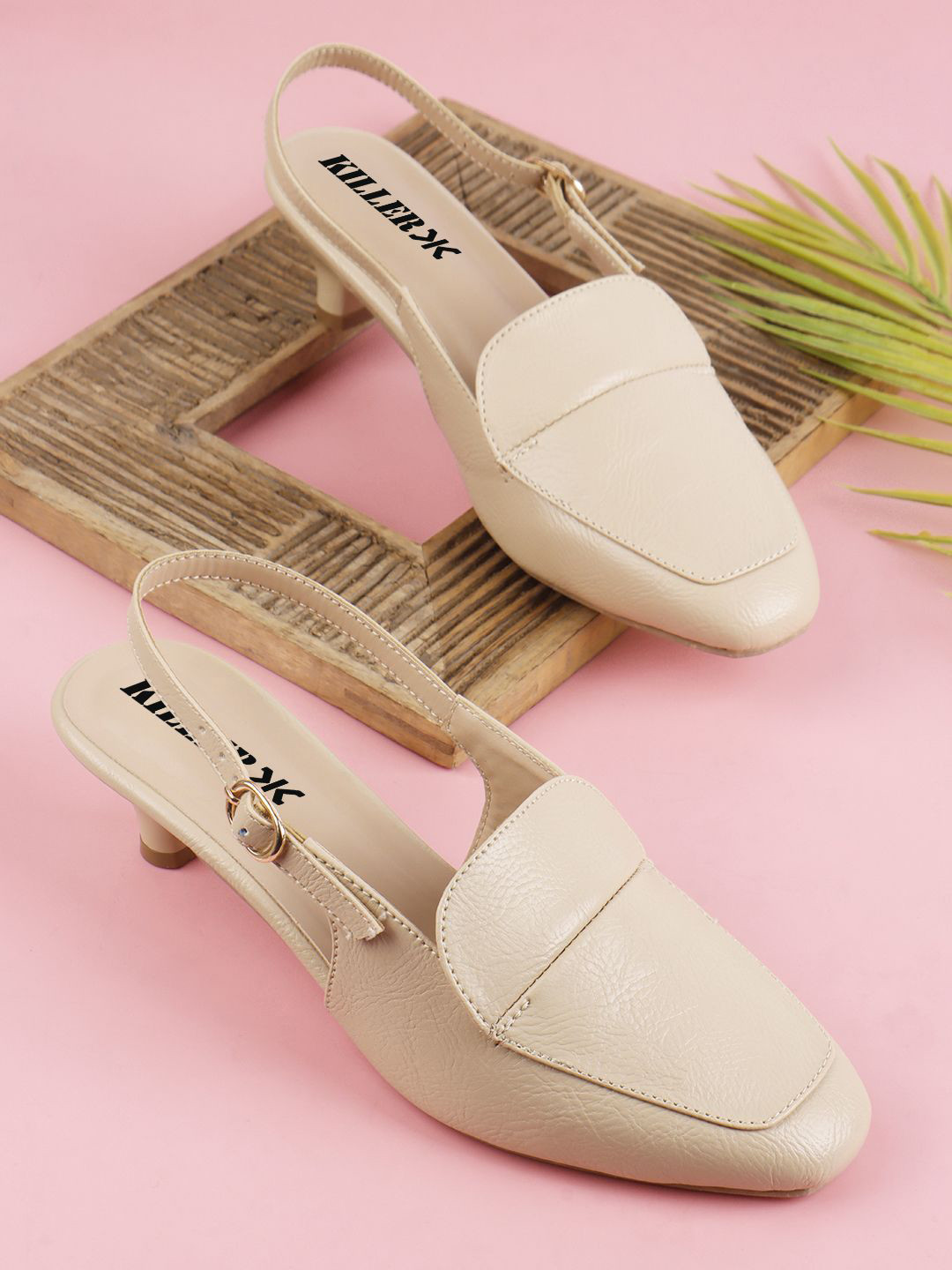 Killer Women Square Toe Kitten Heels