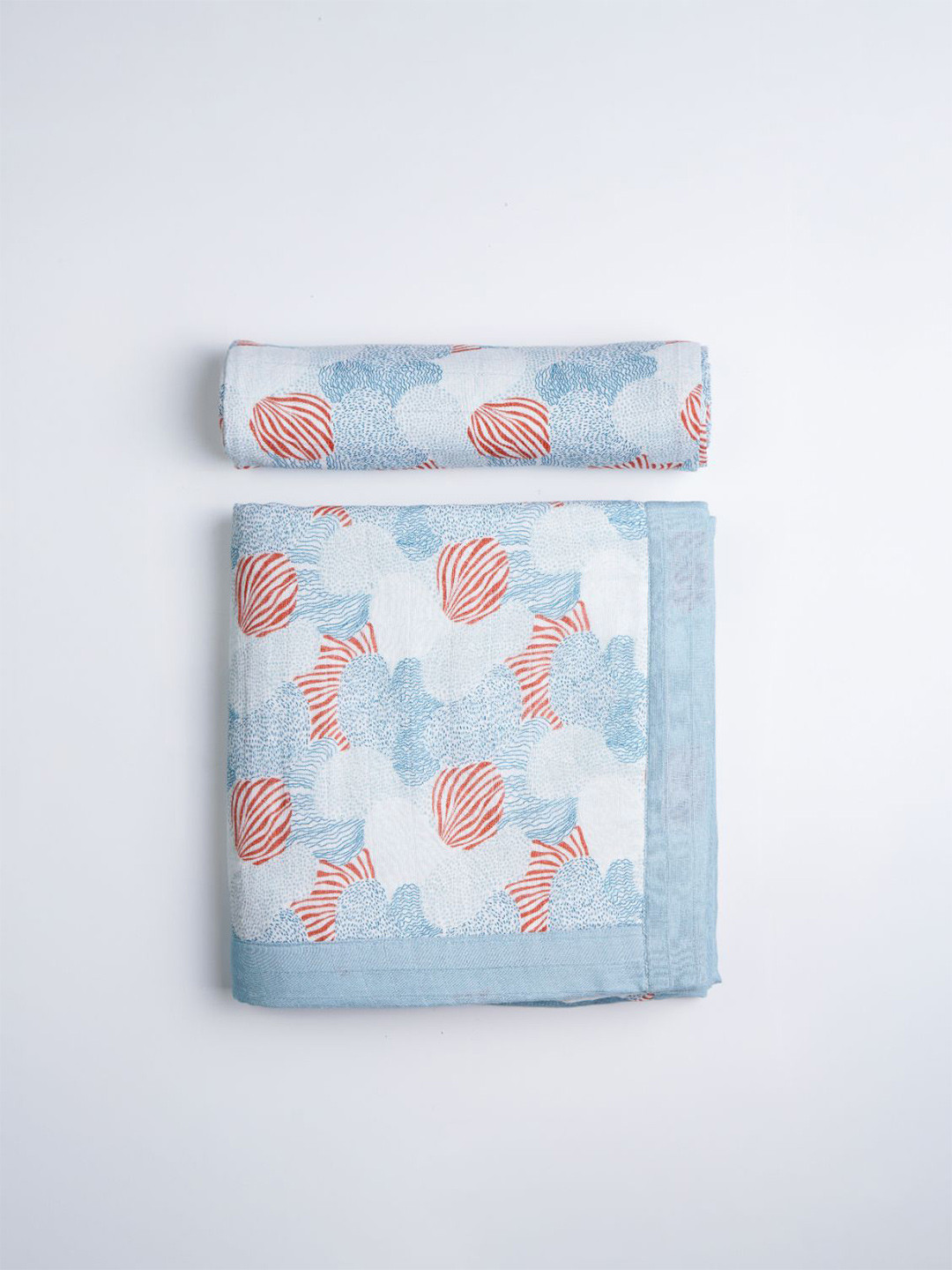 cocoon care Blue & Orange Ethnic Motifs 120 GSM Single Bed Blanket