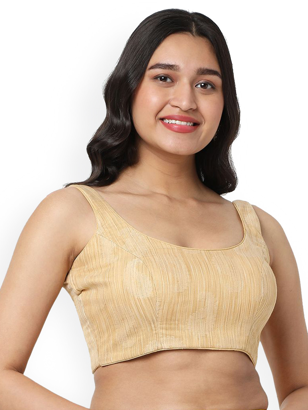 SALWAR STUDIO Self-Design Back Open Readymade Saree Blouse