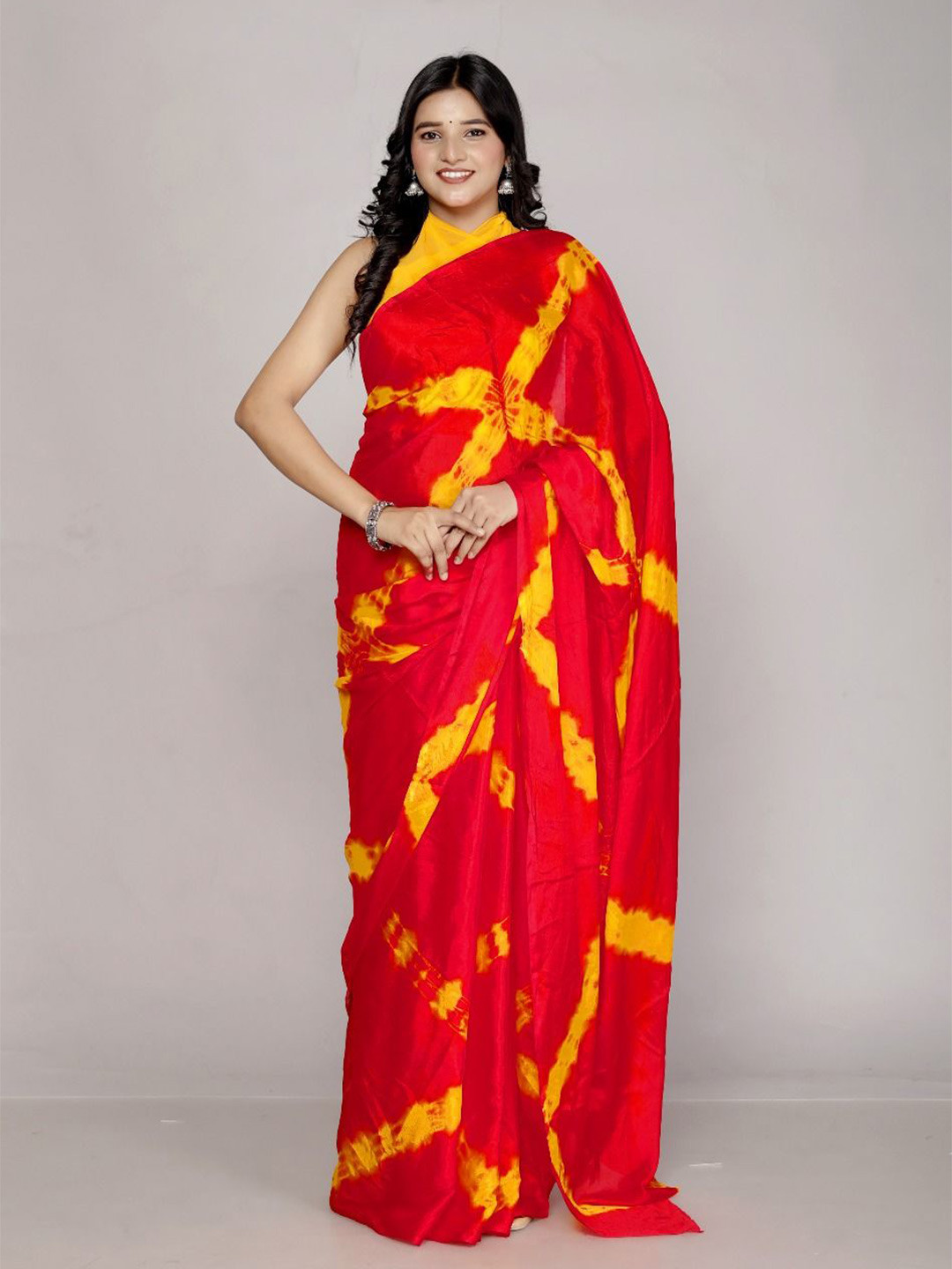 VL SAREES Bandhani Mukaish  Designer Leheriya Saree