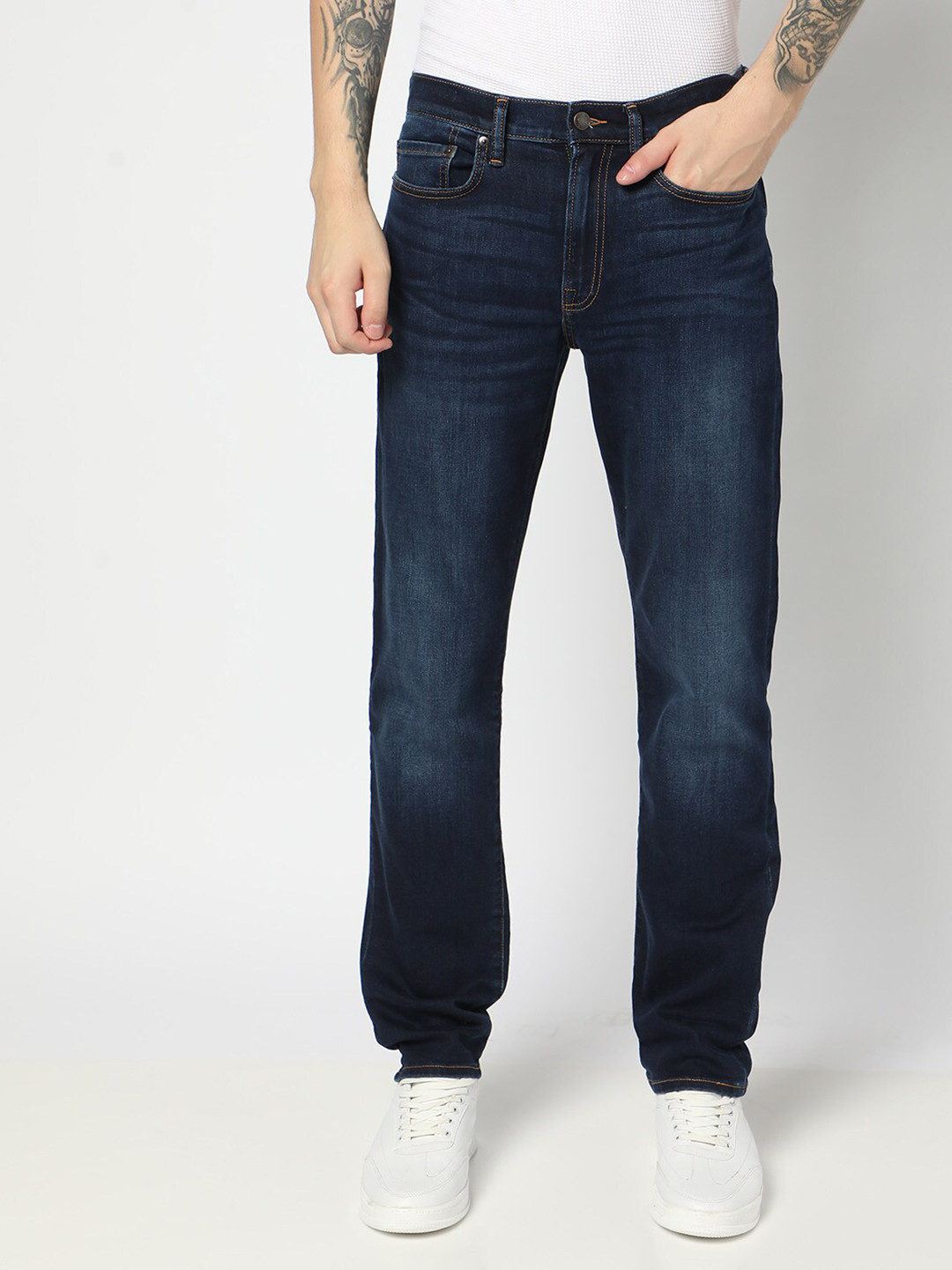 GAP MenGapflex Mid-Rise Light Fade Stretchable Slim Fit Jeans
