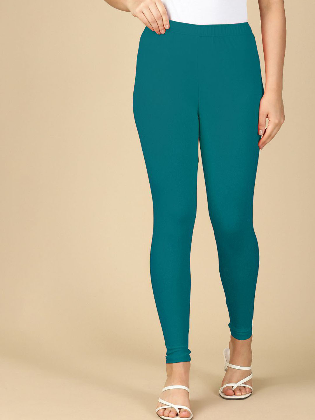 PYNK Cotton Mid-Rise Ankle-Length Leggings