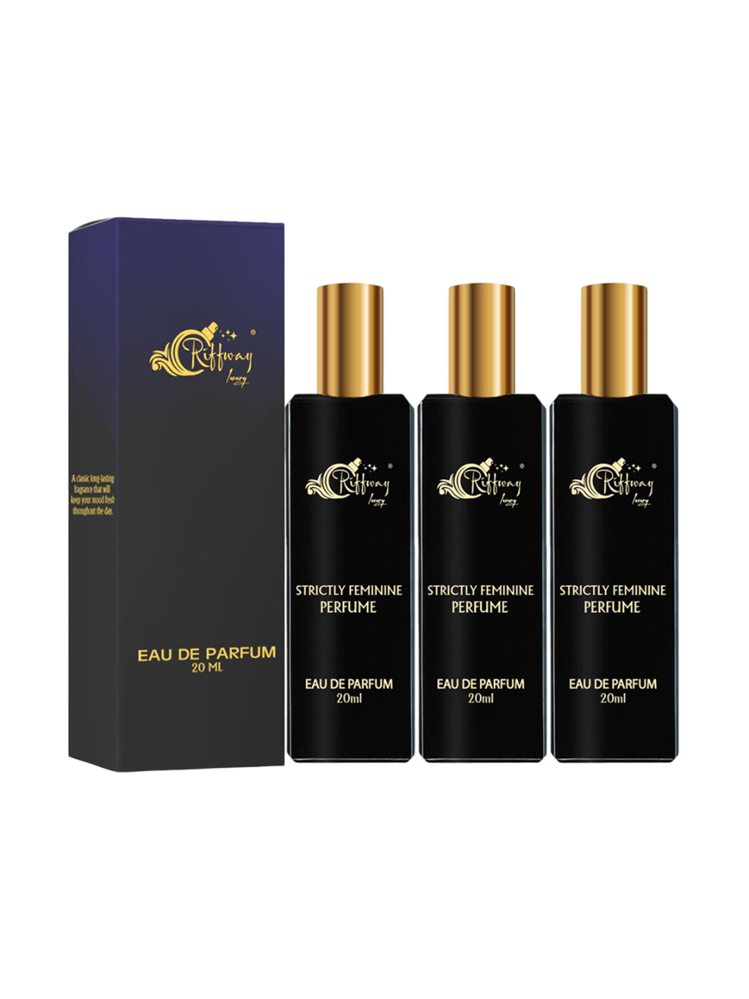 riffway Women Set Of 3 Strictly Feminine Long Lasting Eau De Parfum - 20 ml Each