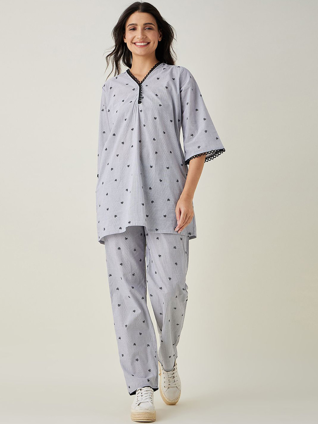 The Kaftan Company Women Top and Trousers Women Night suit