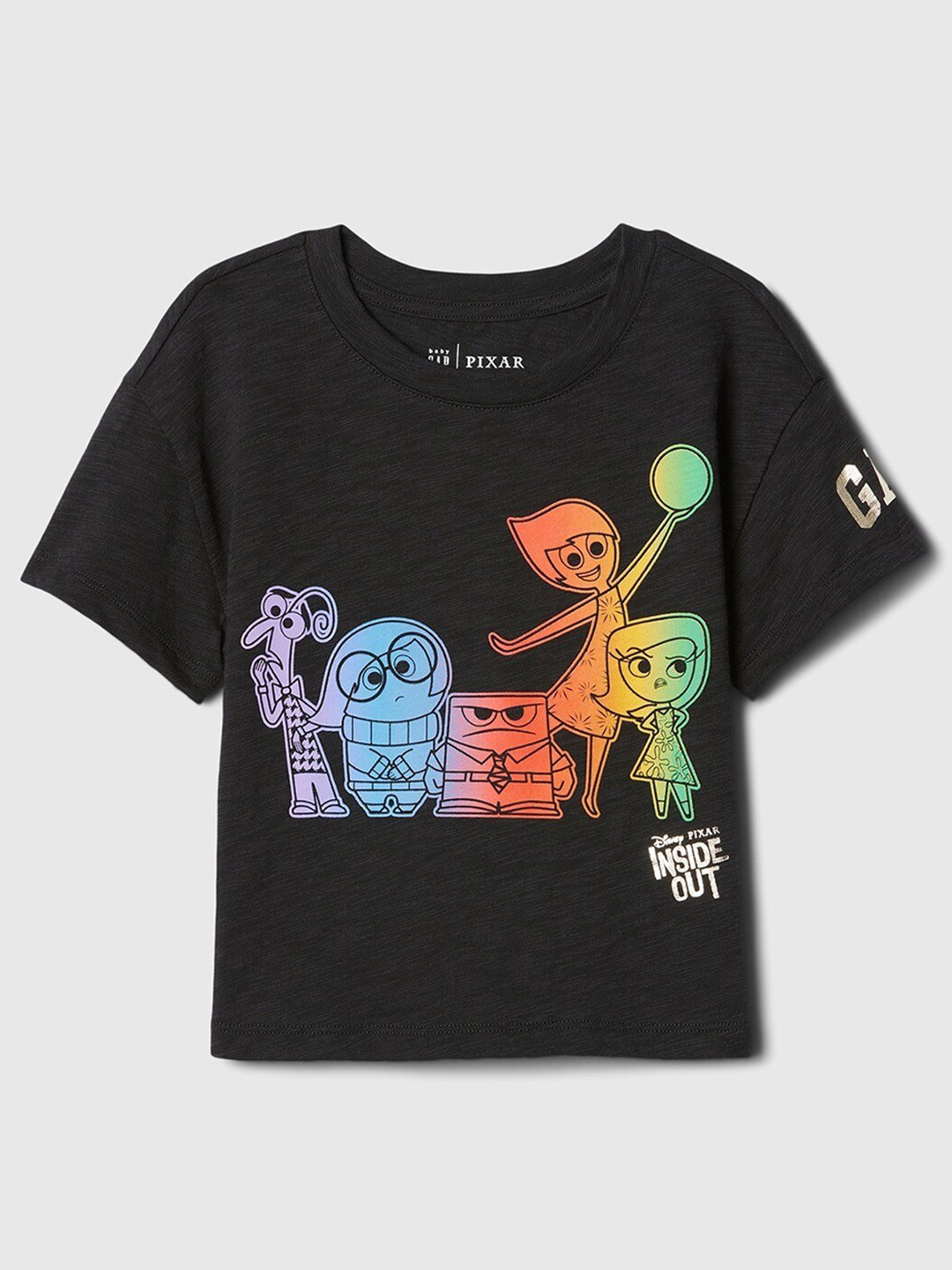 GAP Girls Disney Inside Out Printed Drop-Shoulder Sleeves Pure Cotton T-shirt