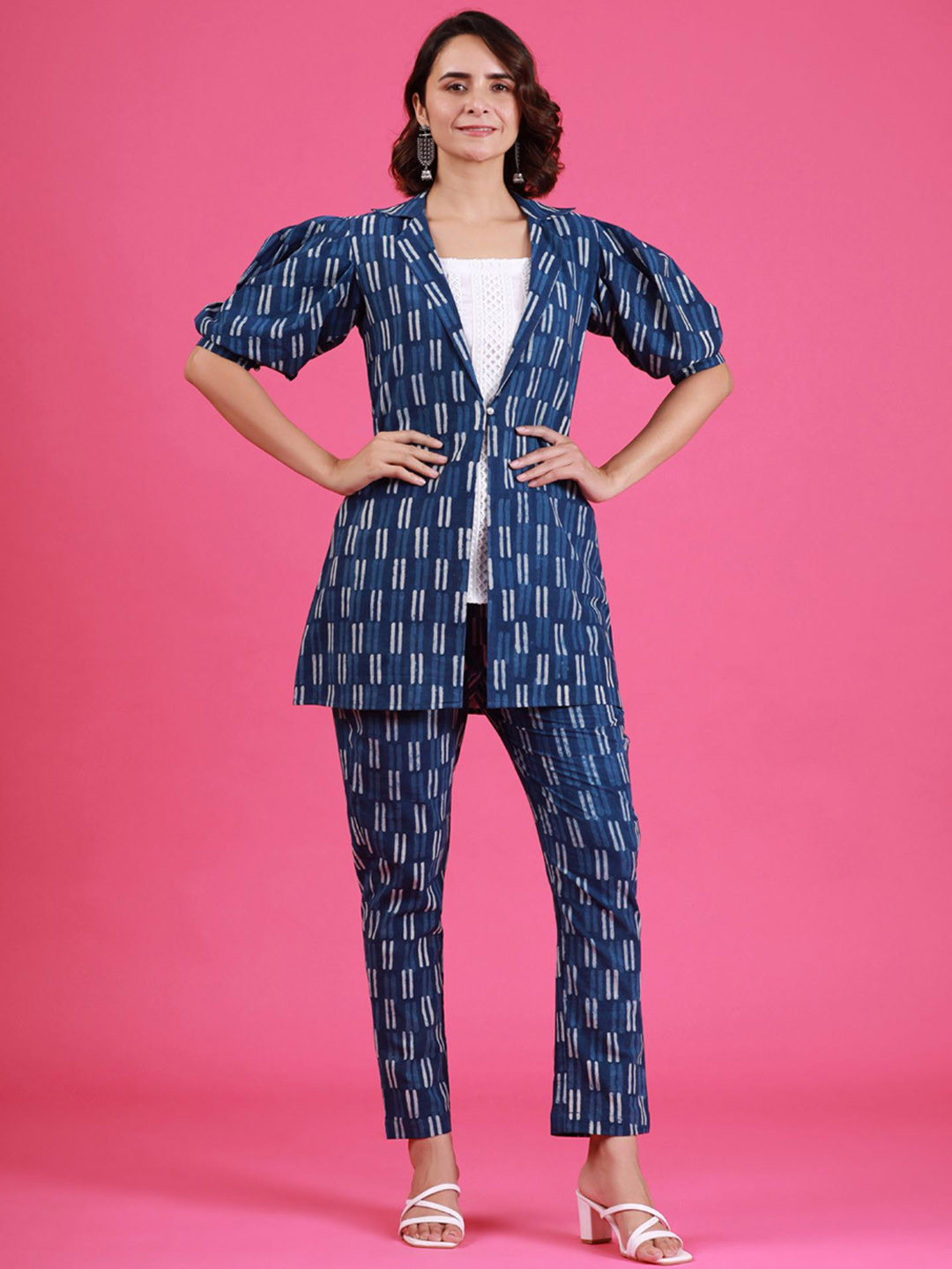 GILLORI Set Of 3 Indigo Jacket Style Co-ord Set