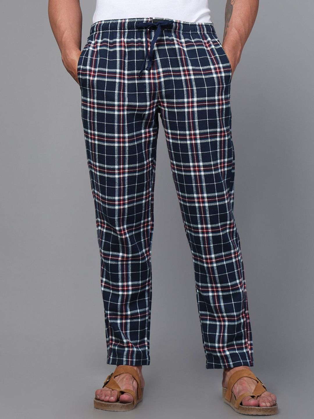 DON VINO Men Checked Cotton Lounge Pants