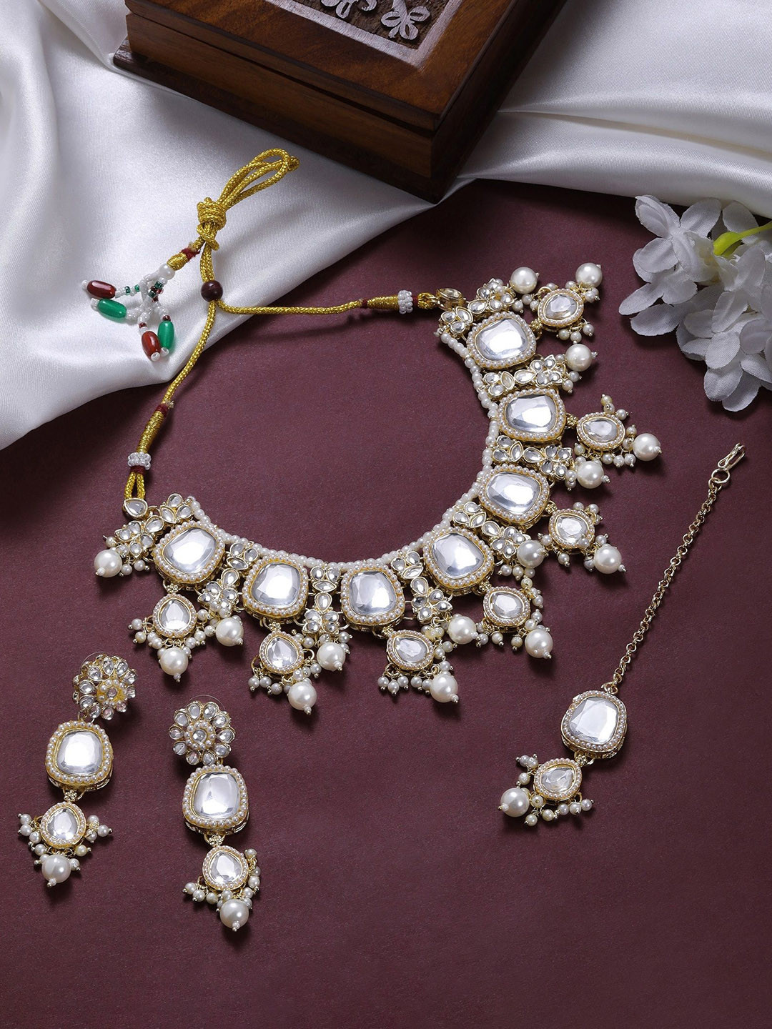 Mahi Gold Tone Traditional Choker Jewellery Set