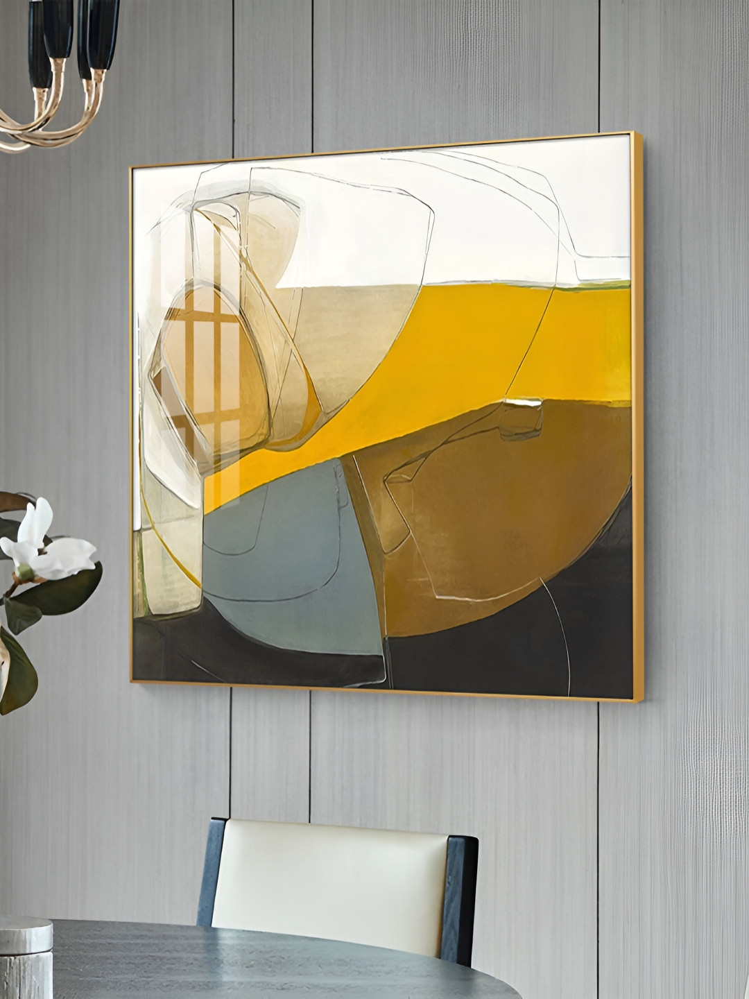 THE NEXT DECOR Radiant Muse Glass Finish Square Wall Art