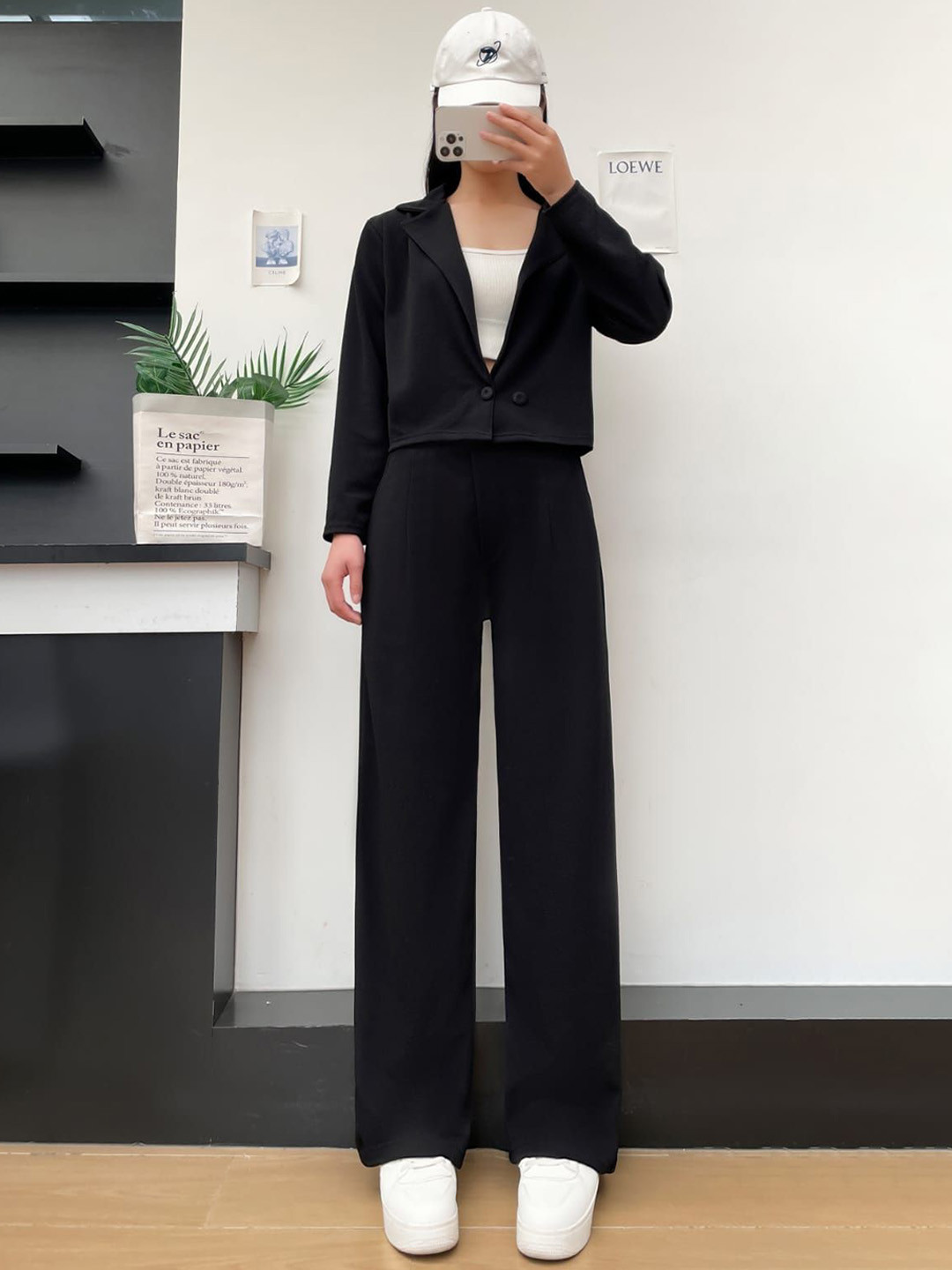 Stem Rope Lapel Collar Blazer With Trouser Co-Ords