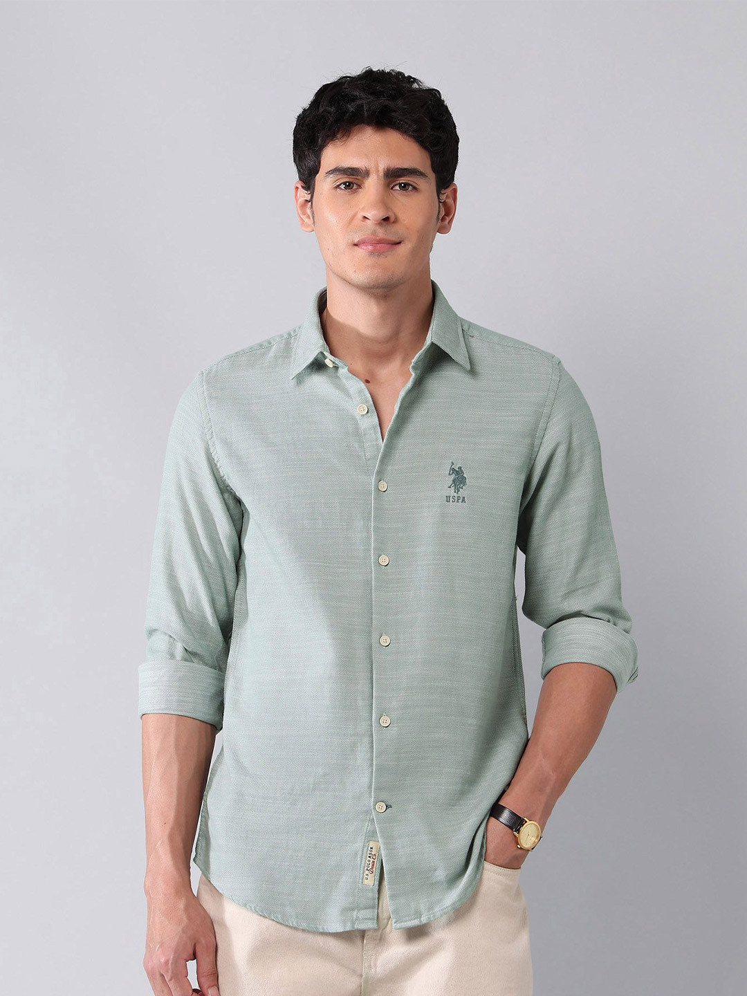 U.S. Polo Assn. Denim Co. Men Classic Pinstripes Casual Shirt