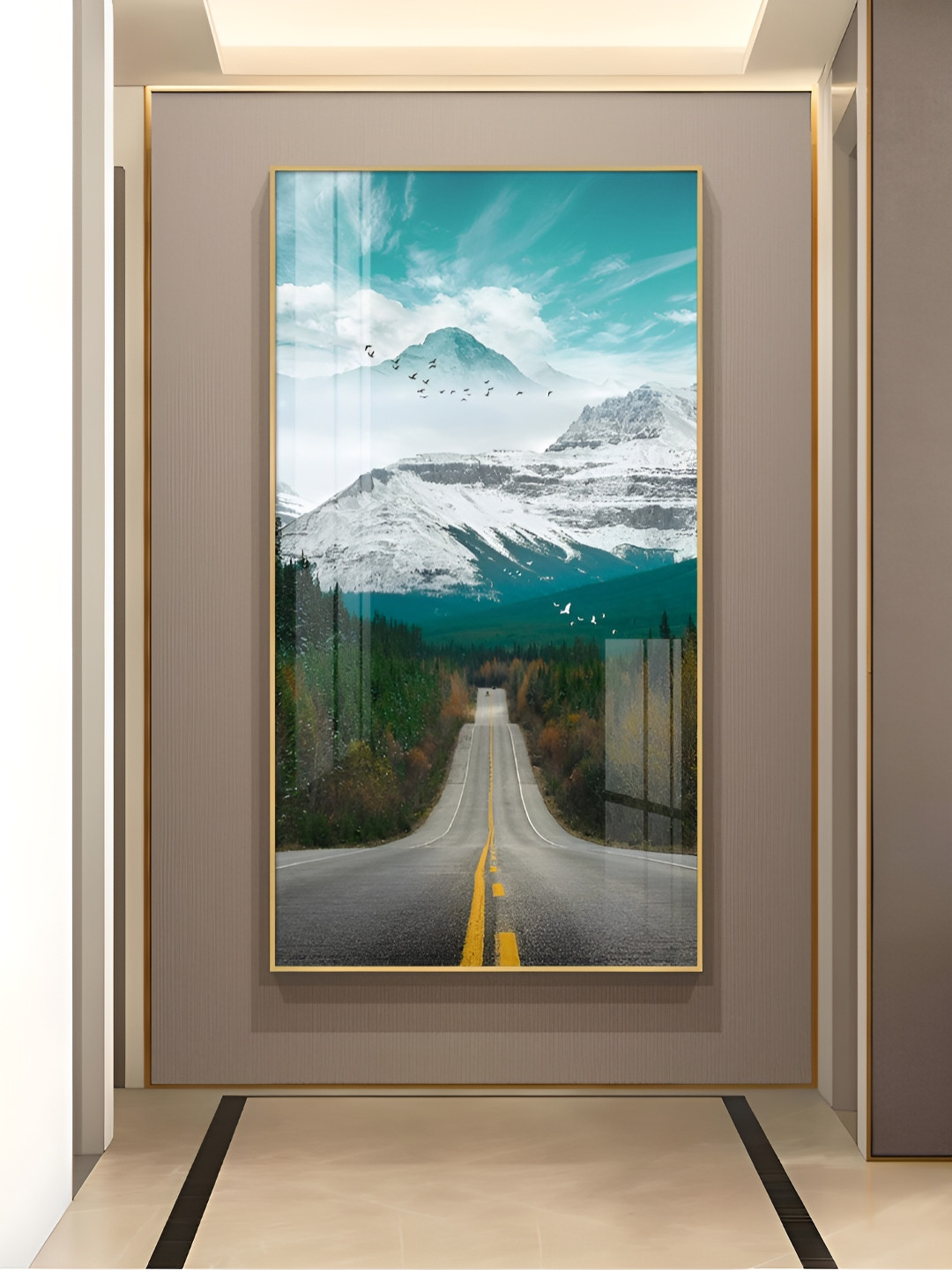 THE NEXT DECOR Gold & Blue Nature's Gateway Road Painted Wall Art