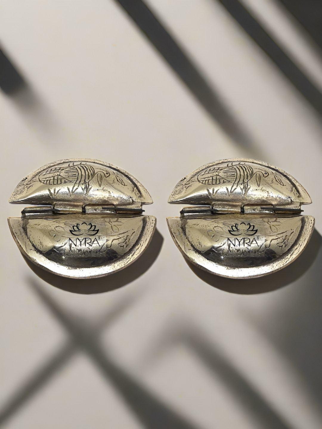 Nyra Kitchenware 2-Pcs Bronze-Coloured Brass Gujia Karanji Maker