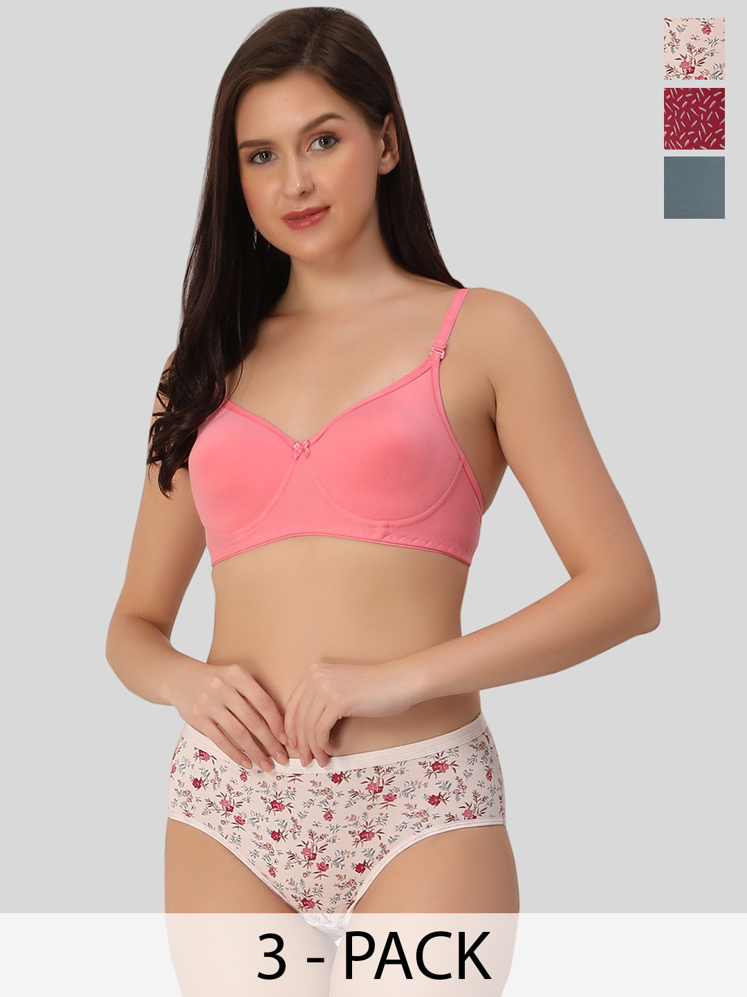 Glamoras Pack Of 3 Printed High-Rise Full-Coverage Hipster Briefs GL-PRINTEDPANTY-C009-S