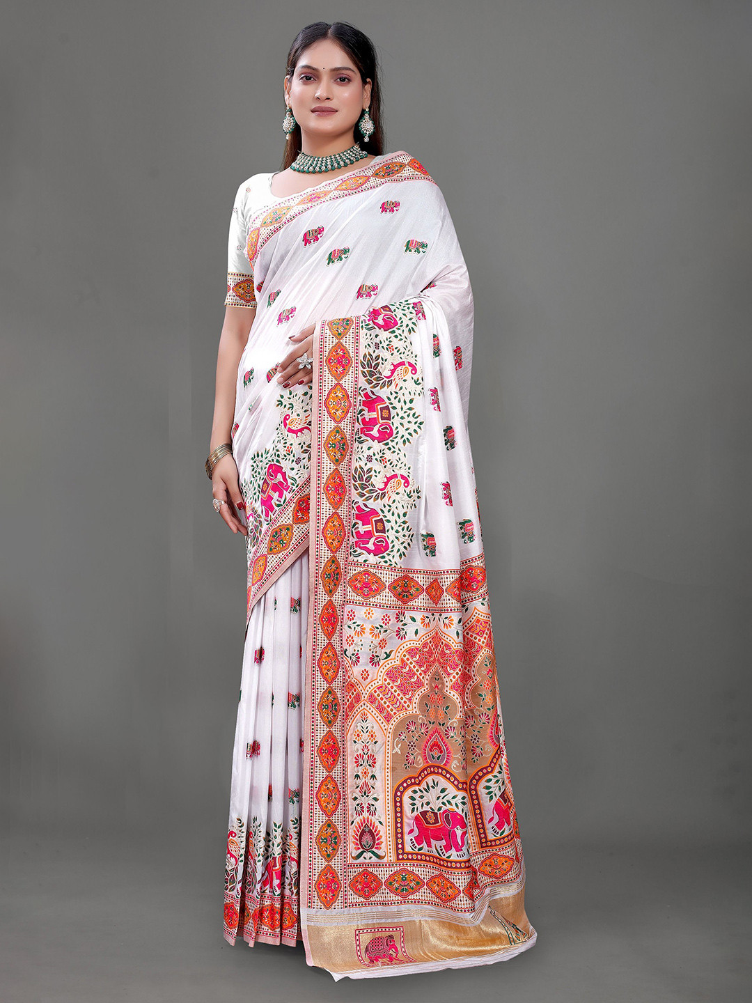 SHREE SAI FABRICS Woven Design Zari  Heavy Work Banarasi Saree