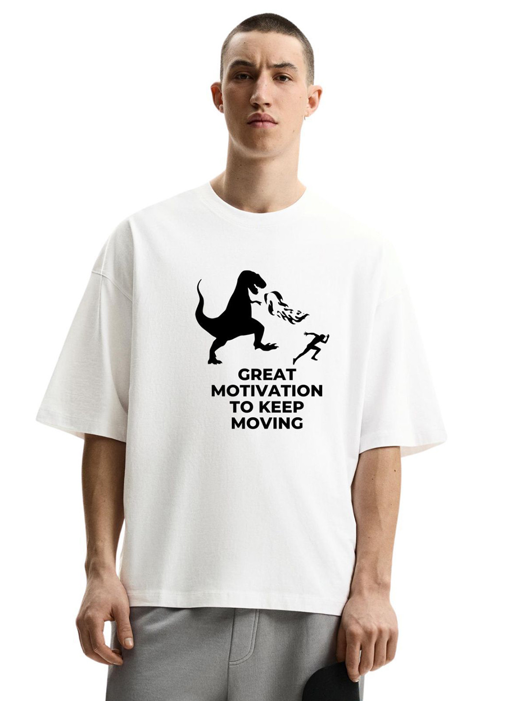 Motivational Graphic Oversized Cotton T-shirt