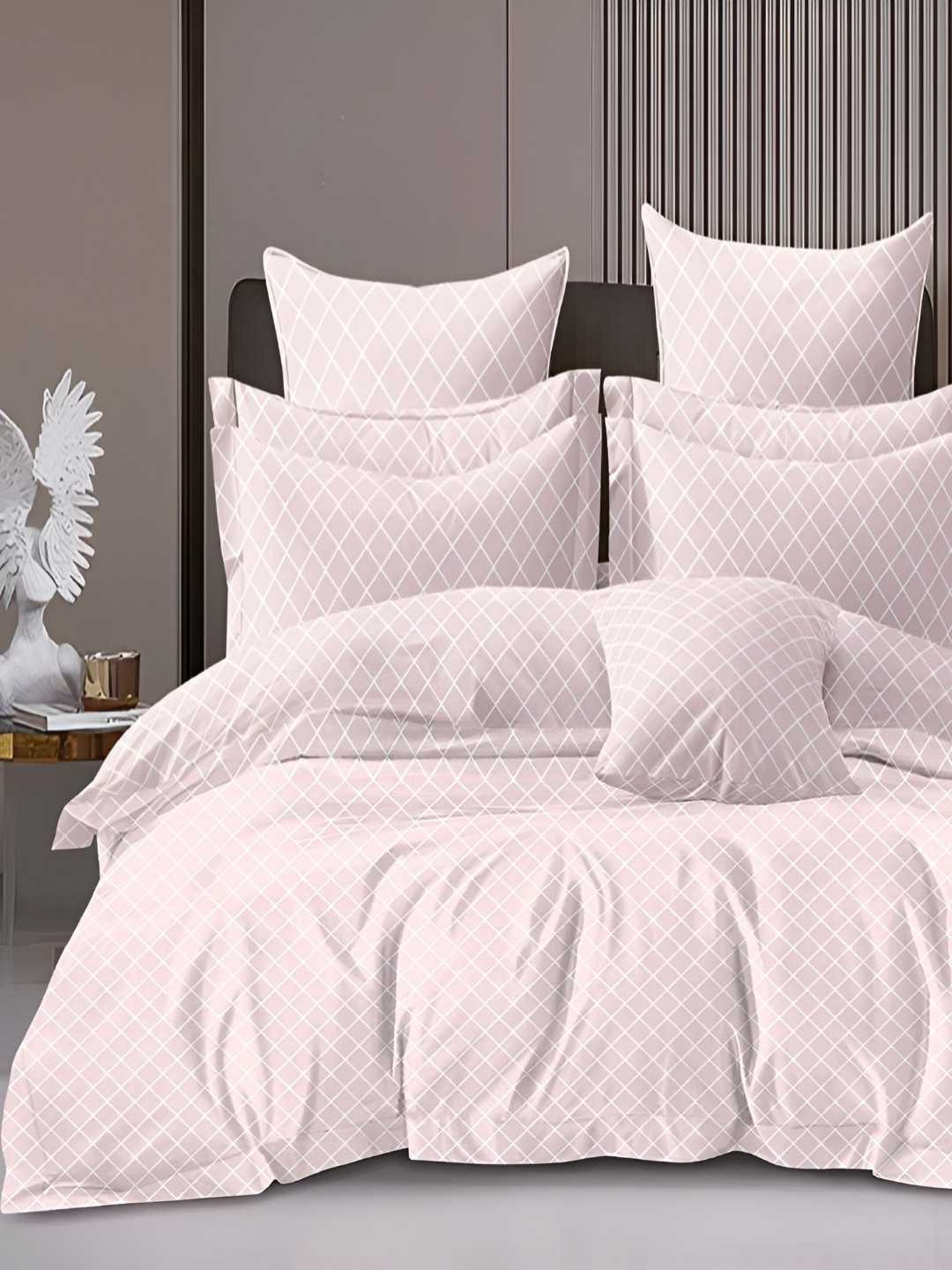 MORADO Pink Checked Single Size DuvetCover