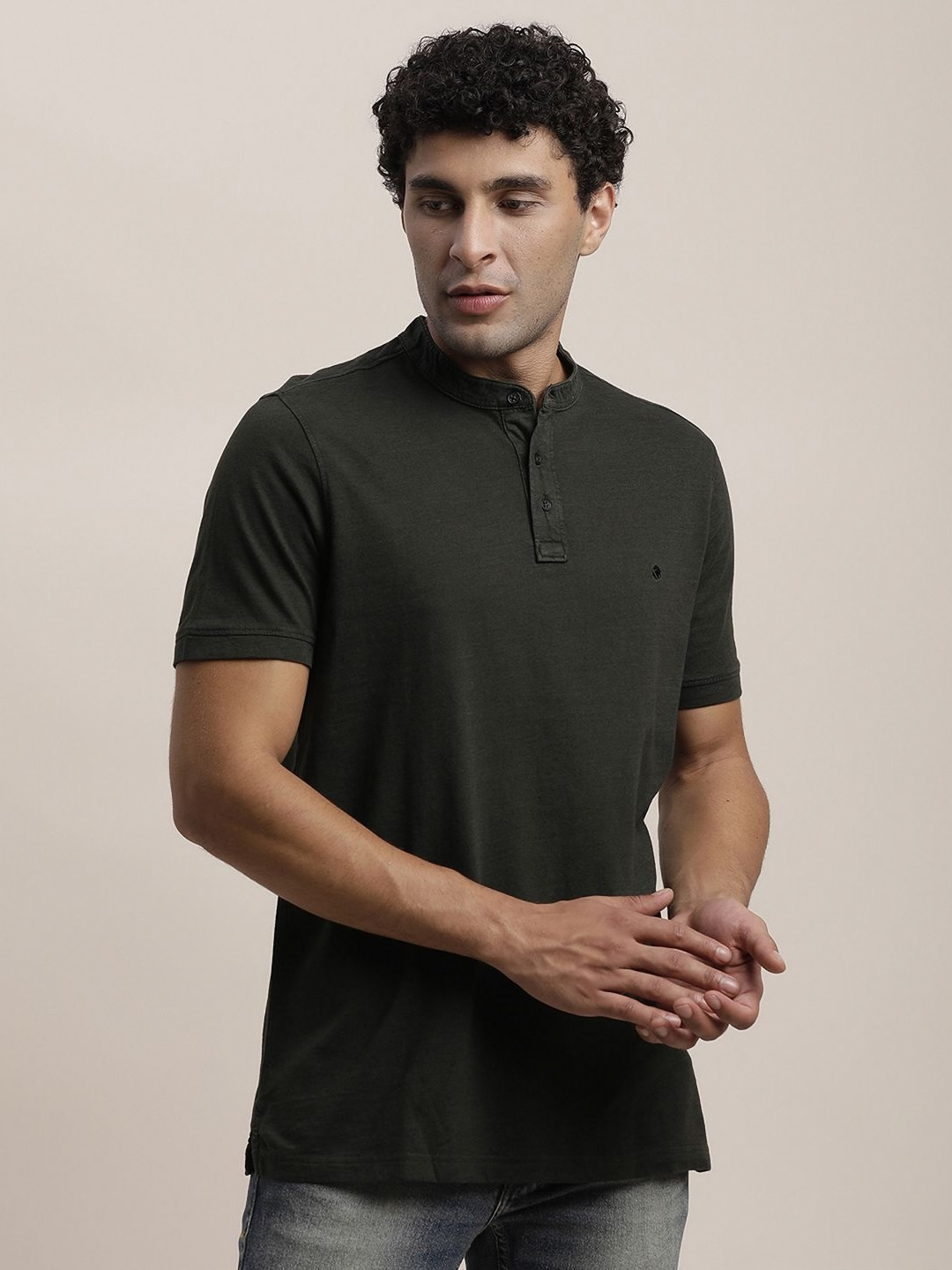 Turtle Polo Collar Cotton Stretch Slim Fit T-Shirt