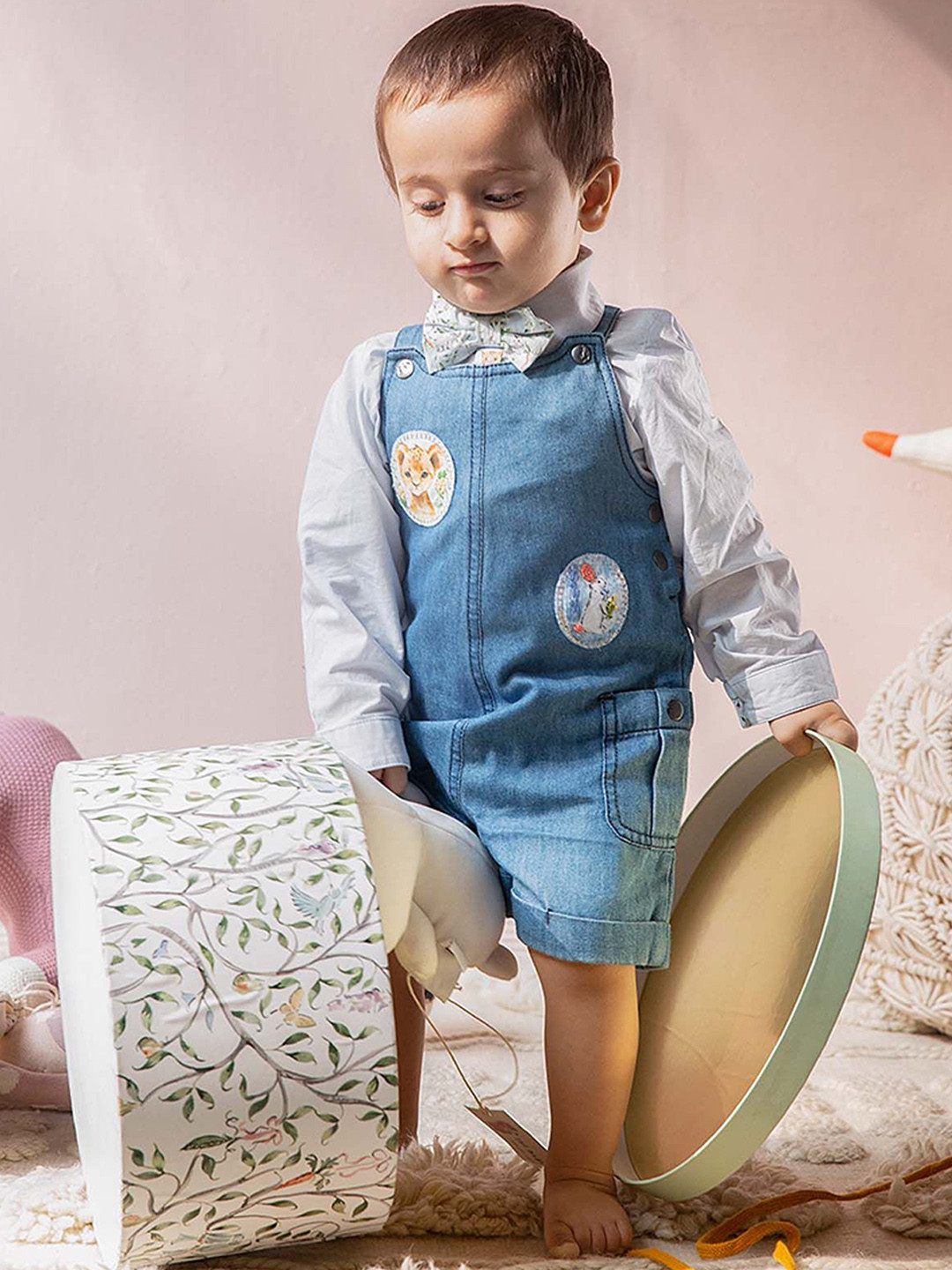 THE BABY TRUNK Infant Boys Cotton Straight Leg Dungarees