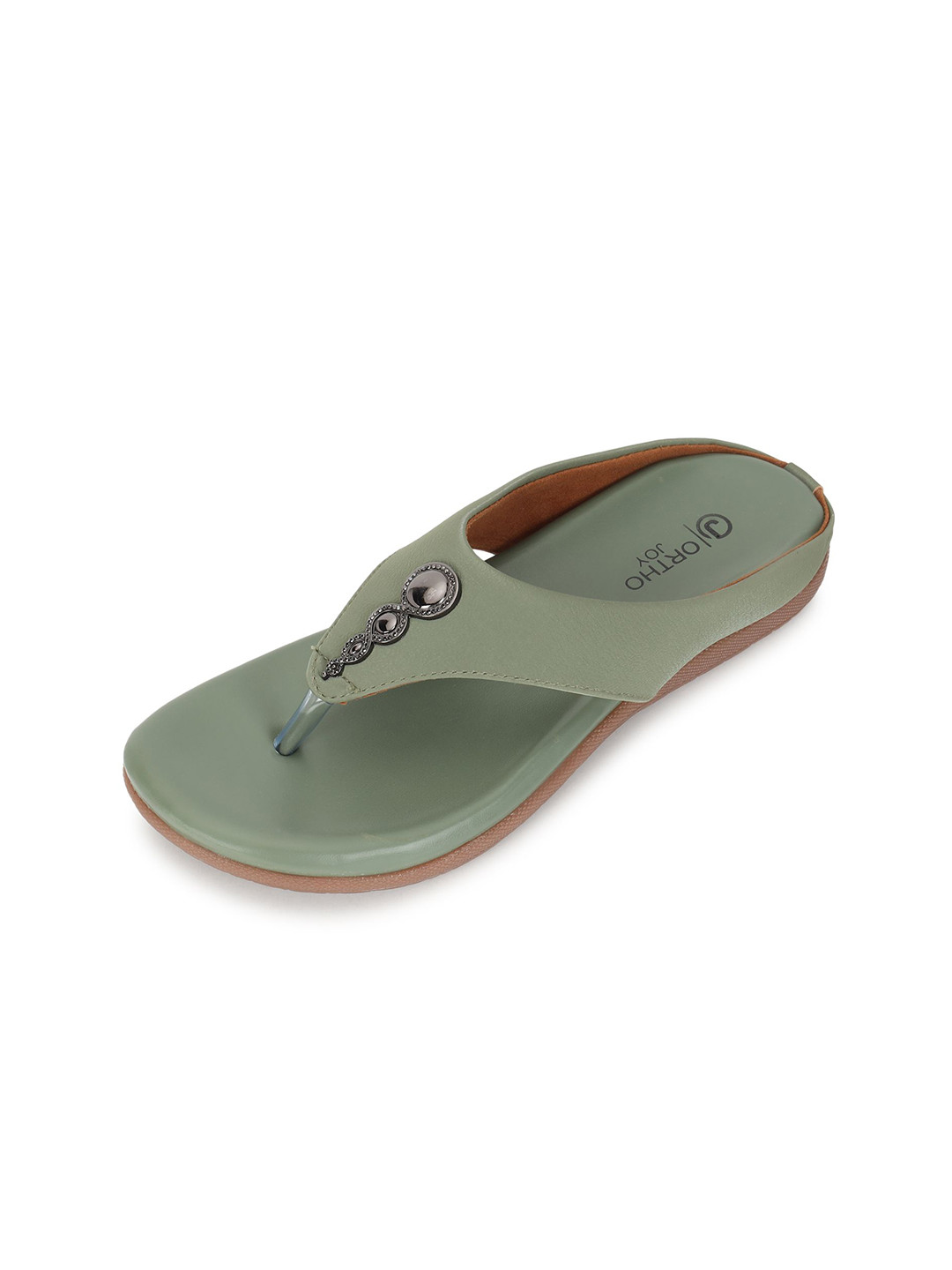 ORTHO JOY Women Slip-On T-Strap Flats