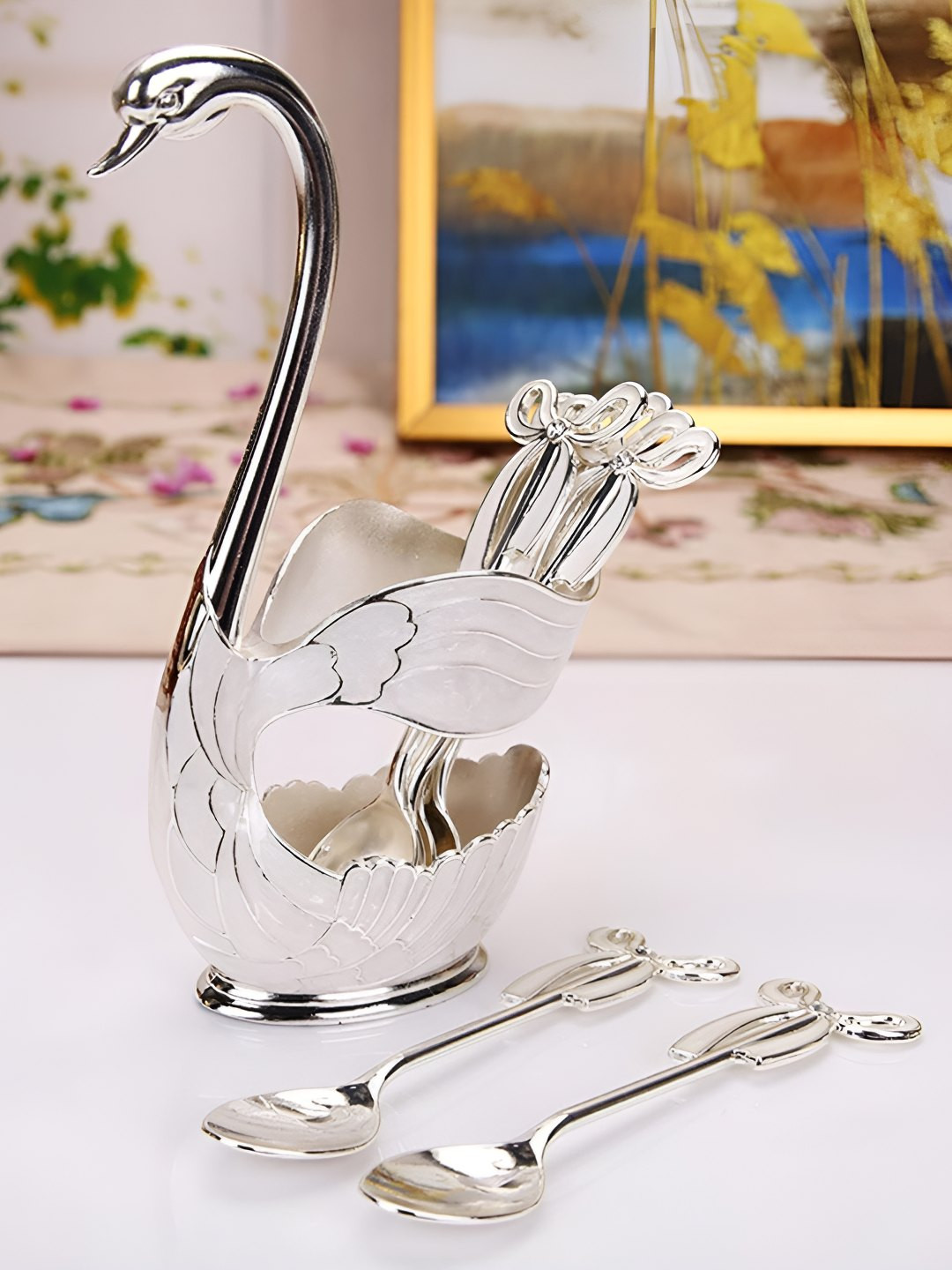 Extreme Karigari Silver-Toned Stainless Steel Dessert Spoon