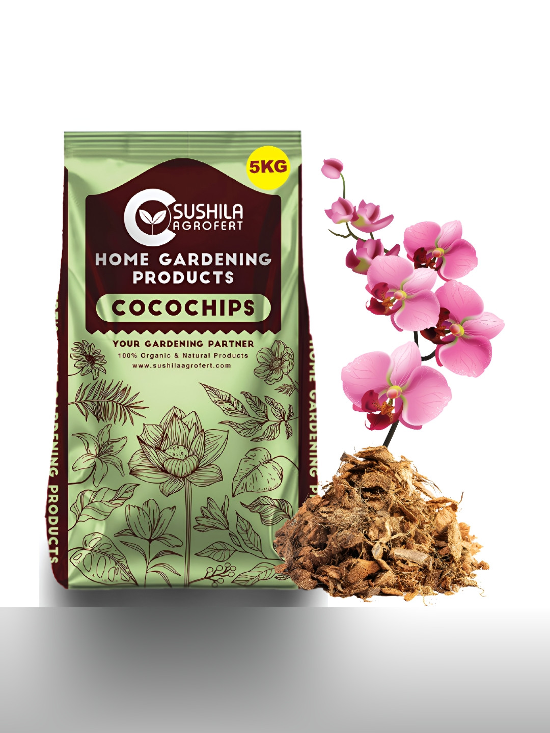 SUSHILA AGROFERT Brown Natural Coconut Husk Garden Accessories - 5 Kg