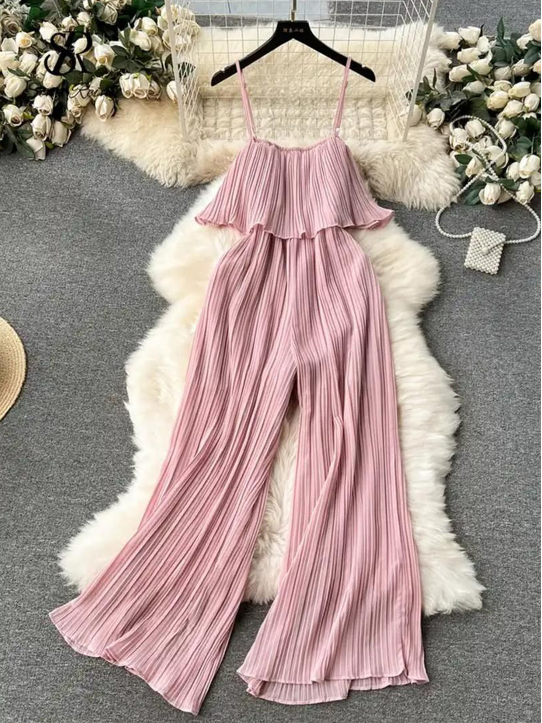 Miss Mosa By Akanksha  Pink Flora Statement Jumpsuit