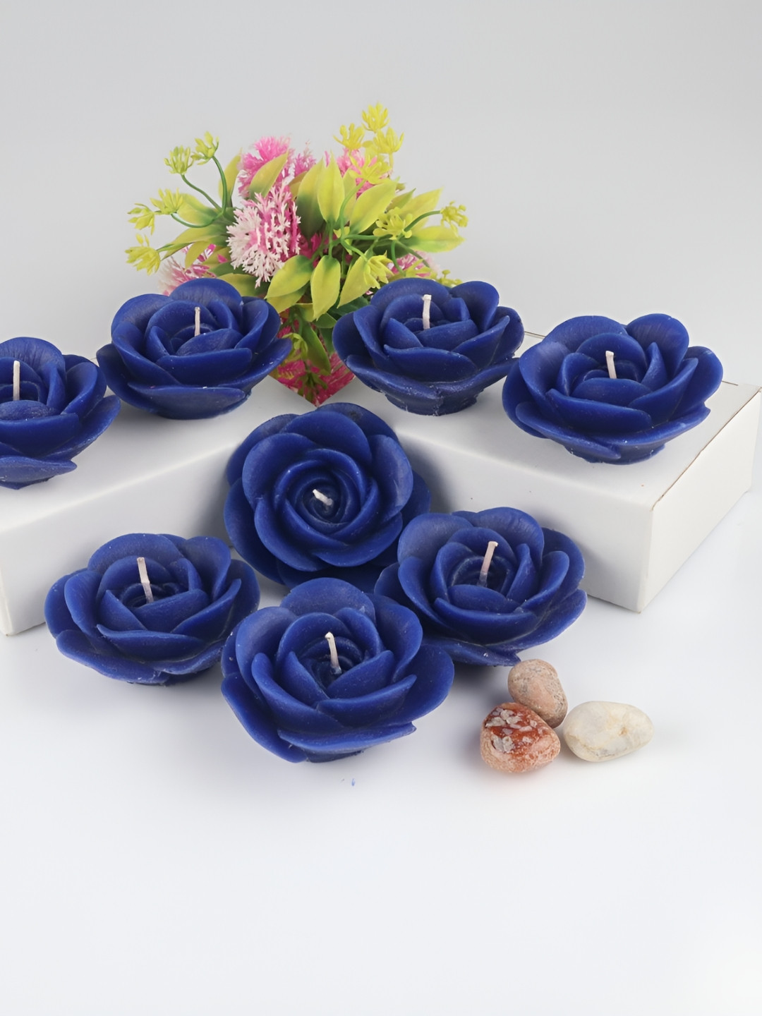 Shraddha Creation Aqua Fragrance, Blue Color Home Decor 8Pcs Scented Floating Candles