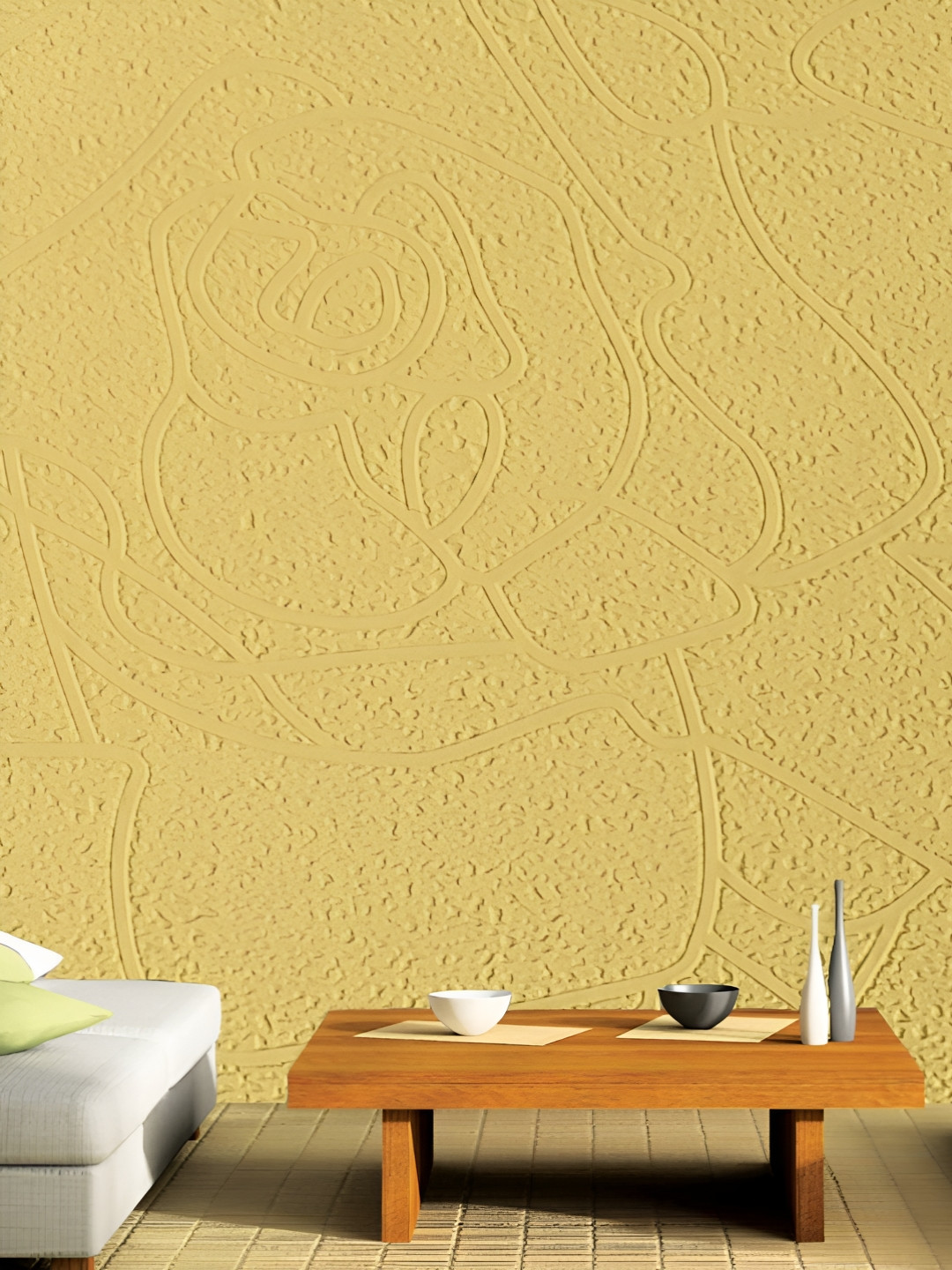 INDIAN ROYALS Mustard Self-Adhesive & Durable Wall Sticker