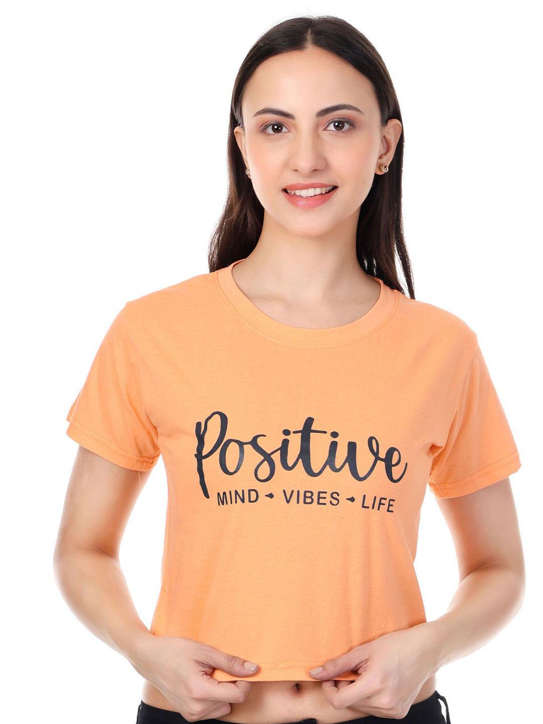 LOVO Girls Typography Printed Cotton Crop Top