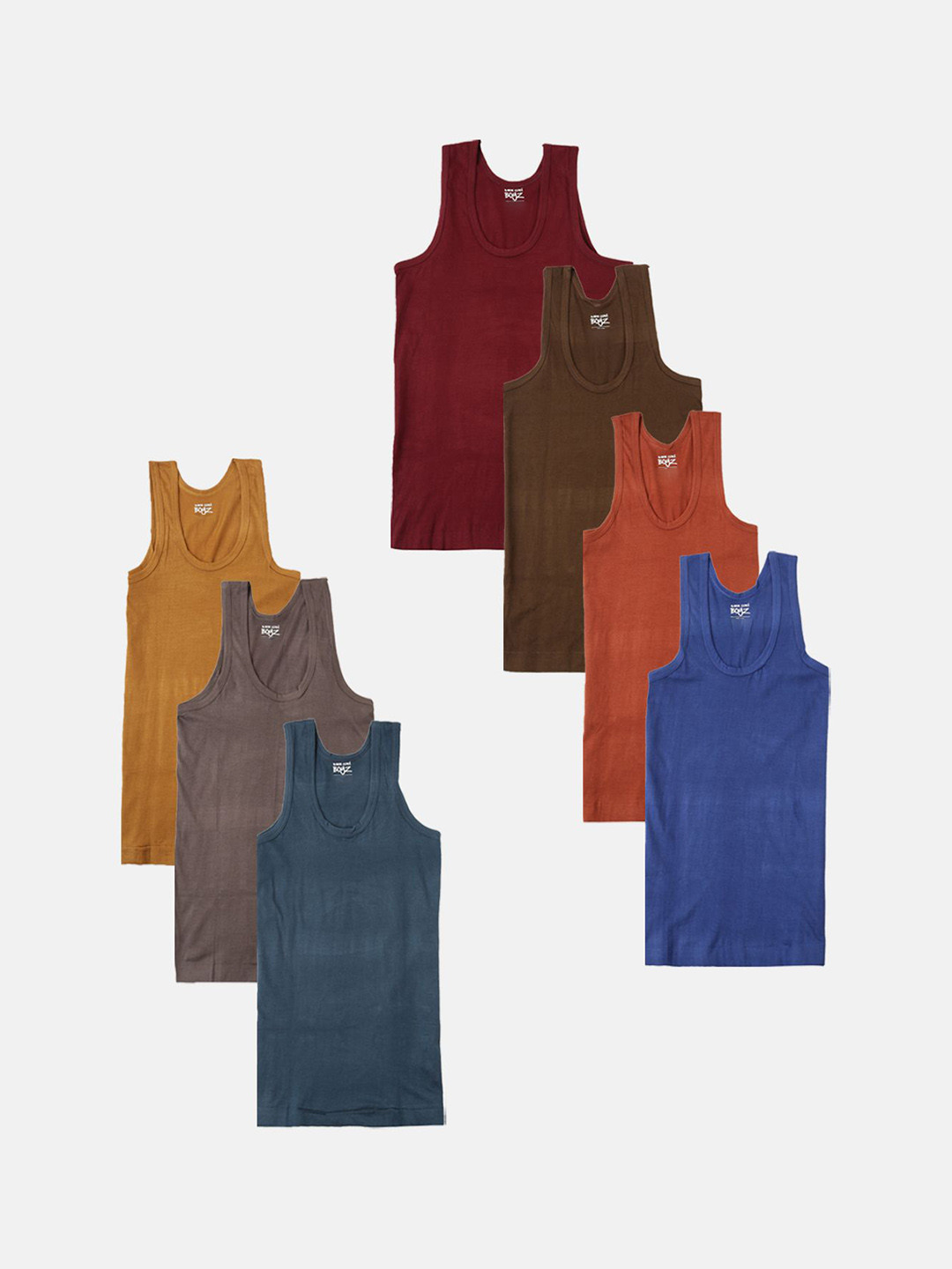 Lux Cozi Infant Boys Pack Of 7 Assorted Basic Innerwear Vests LUX_COZI_BOYZ_RN_AST_7PC