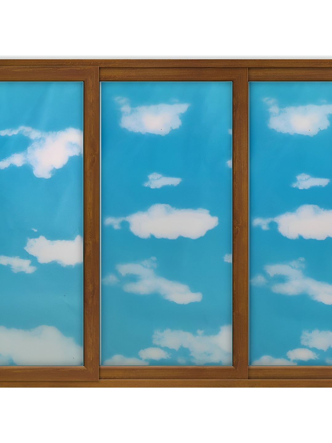 INDIAN ROYALS White & Turquoise Blue Clouds Printed Self-Adhesive & Durable Window Sticker