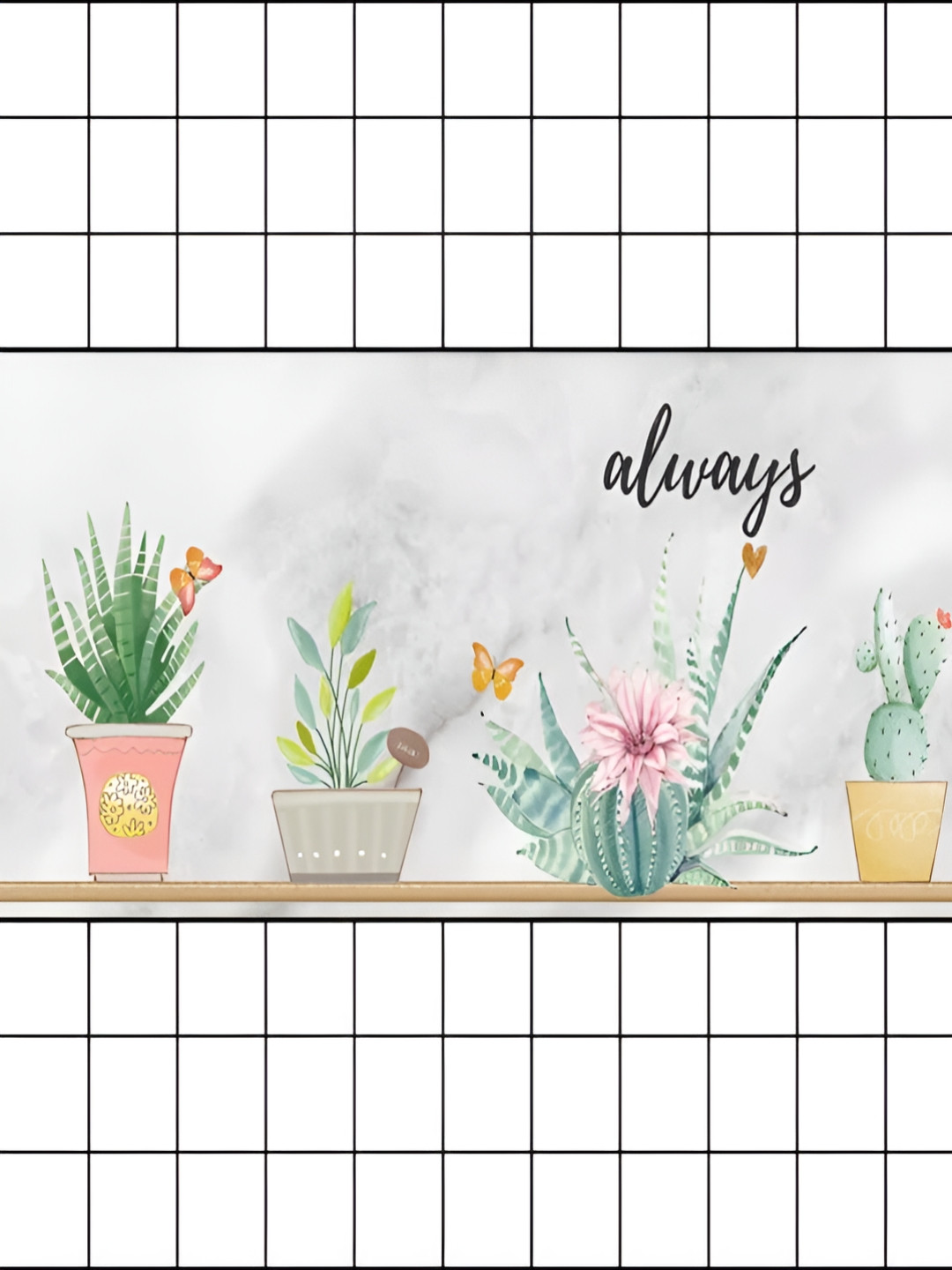 INDIAN ROYALS Green & Yellow Plant Design Printed Self-Adhesive & Durable Wall Sticker