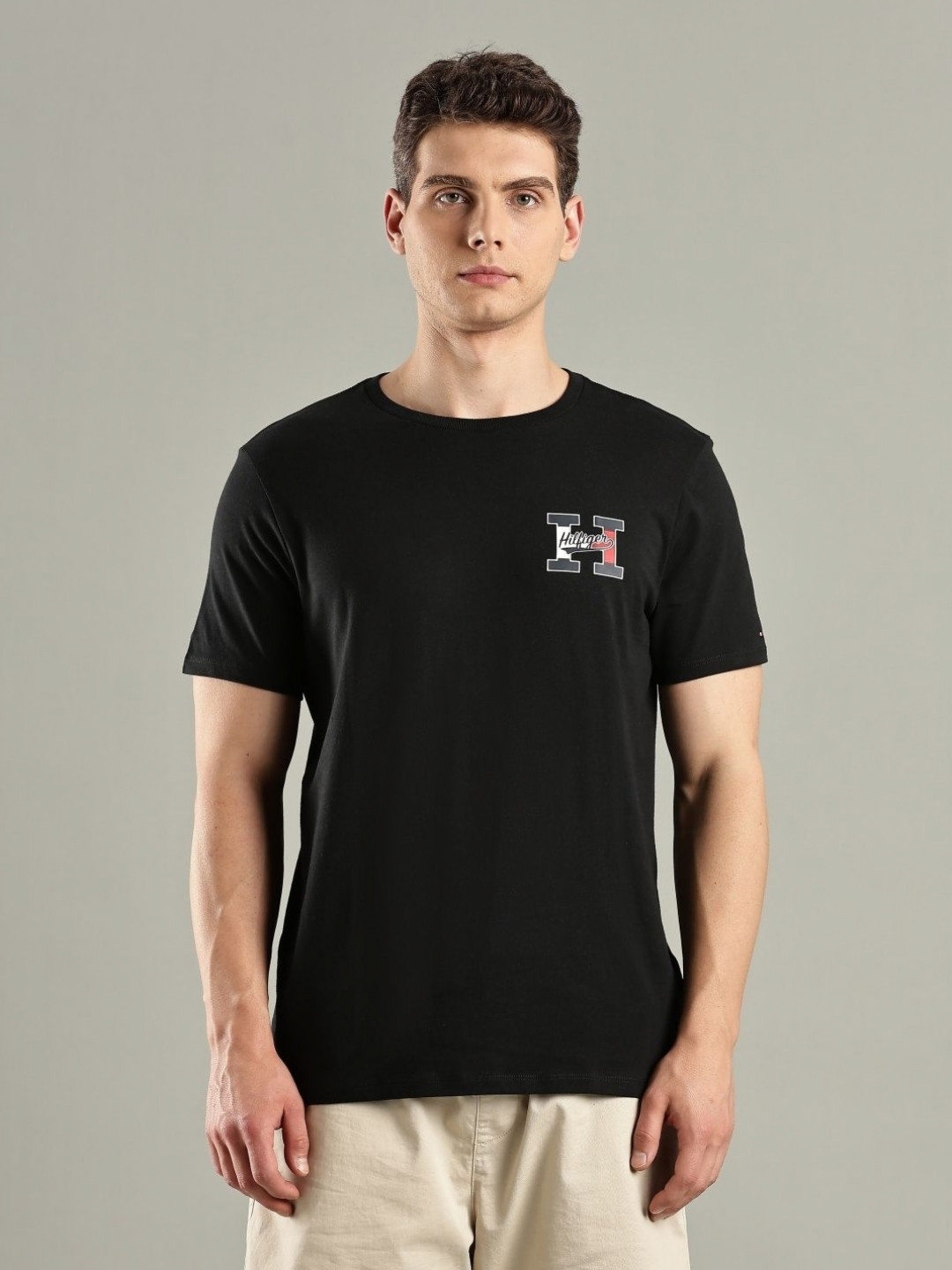 Tommy Hilfiger Graphic Printed Round Neck Short Sleeves Cotton Casual T-Shirt