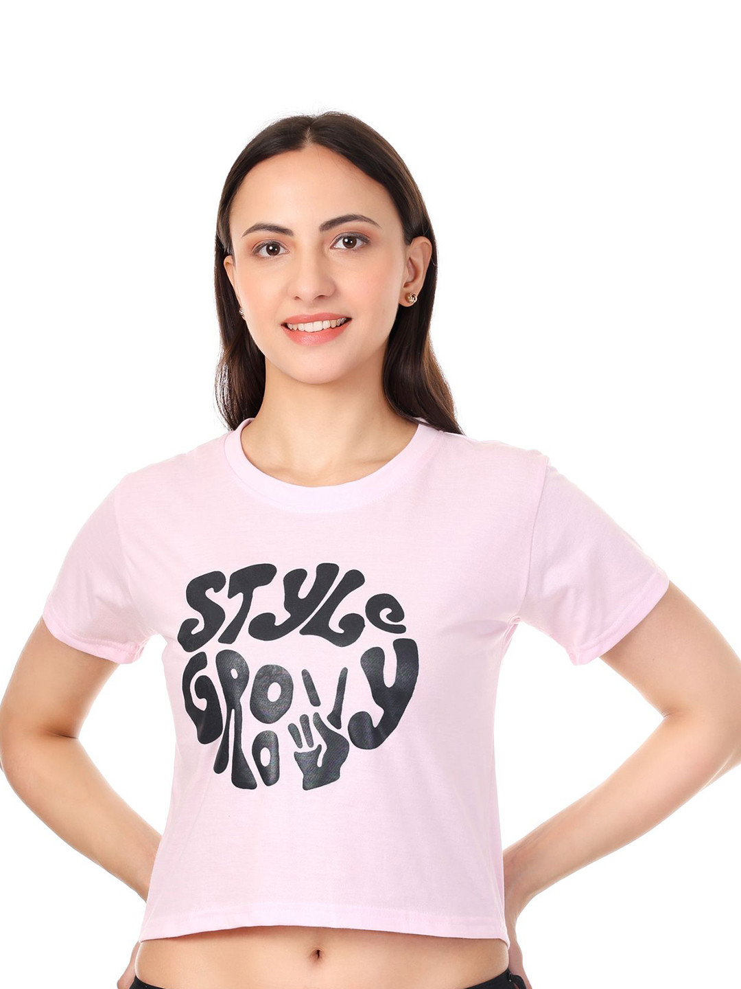 LOVO Women Typography Print Cotton Regule Fit Tshirts