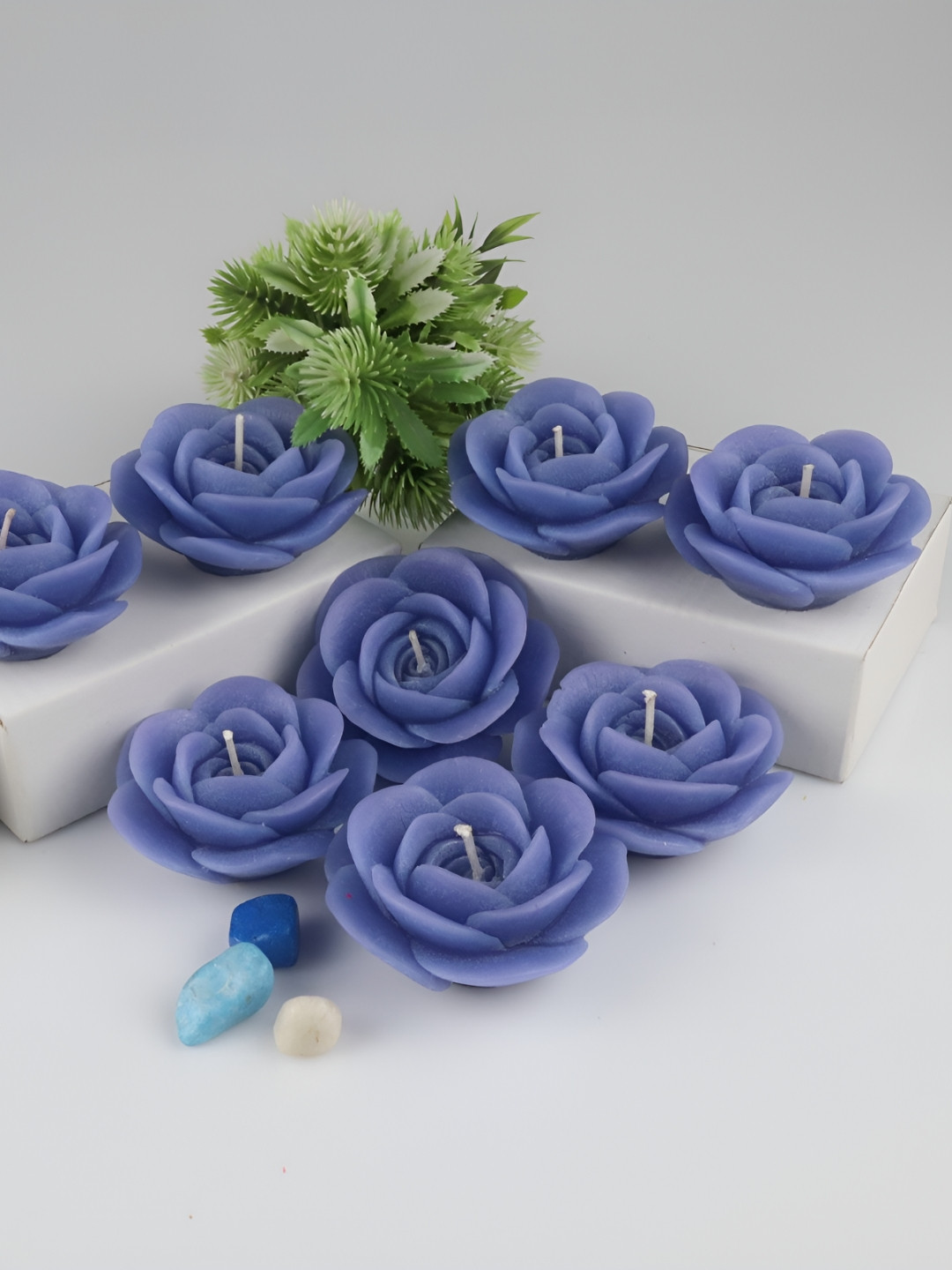 Shraddha Creation Ocean Breeze Fragrance, Sky Blue Color Home Decor 8Pcs Scented Floating Candles