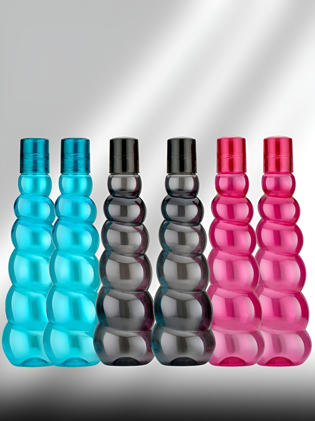 Aura Set of 6 Multicolor Airtight Plastic Water Bottle 1000 ml