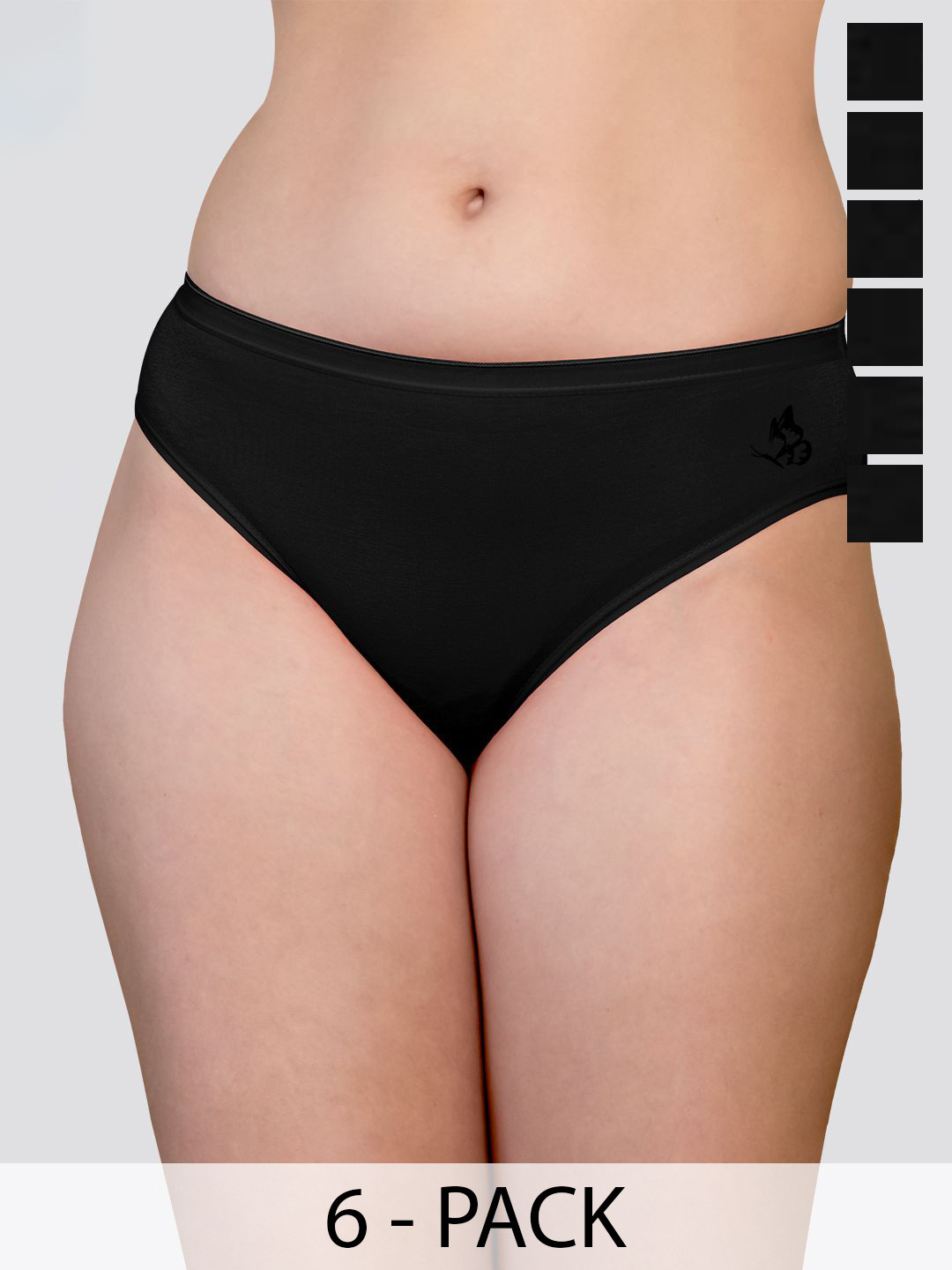 Kalyani Snow Pack Of 6 Mid-Rise Anti-Odour Hipster Briefs