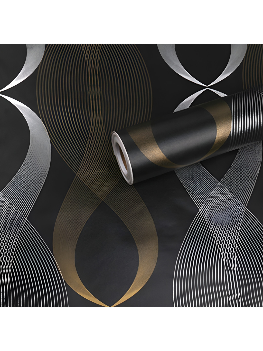 INDIAN ROYALS Black & White Liner Vinyl Home Decor Waterproof Wallpaper