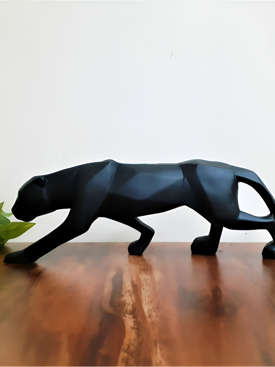 Afterstitch Panther Jaguar Black Polyresin Matte Living Room Small Showpiece - 5.1 Inches