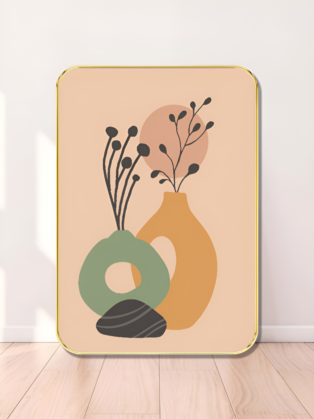 Myntra Elegant Homes Pink & Orange 1 Piece Wood Floral and Botanical Wall Paintings