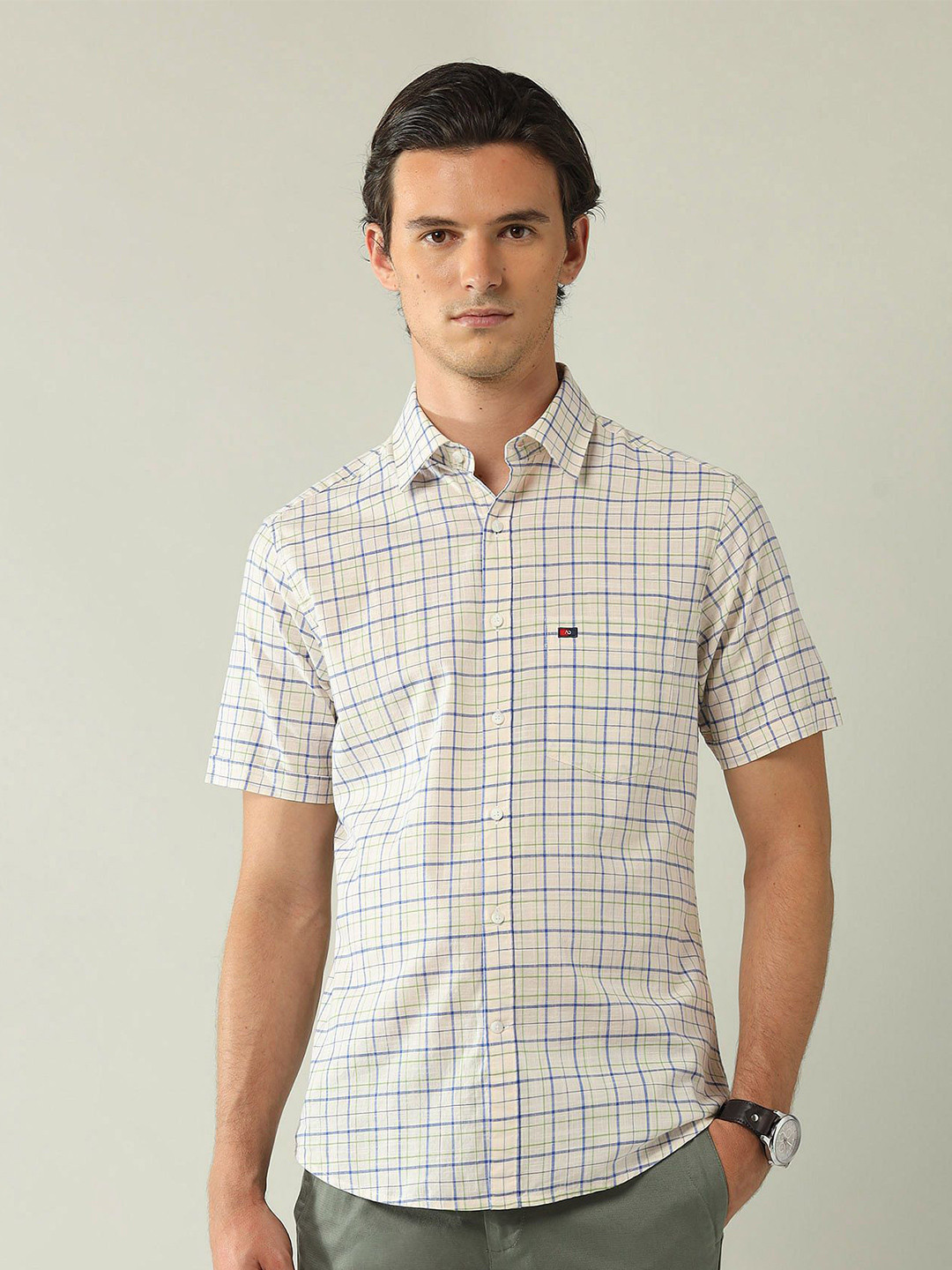 AD By Arvind Modern Slim Fit Tartan Checked Shirt