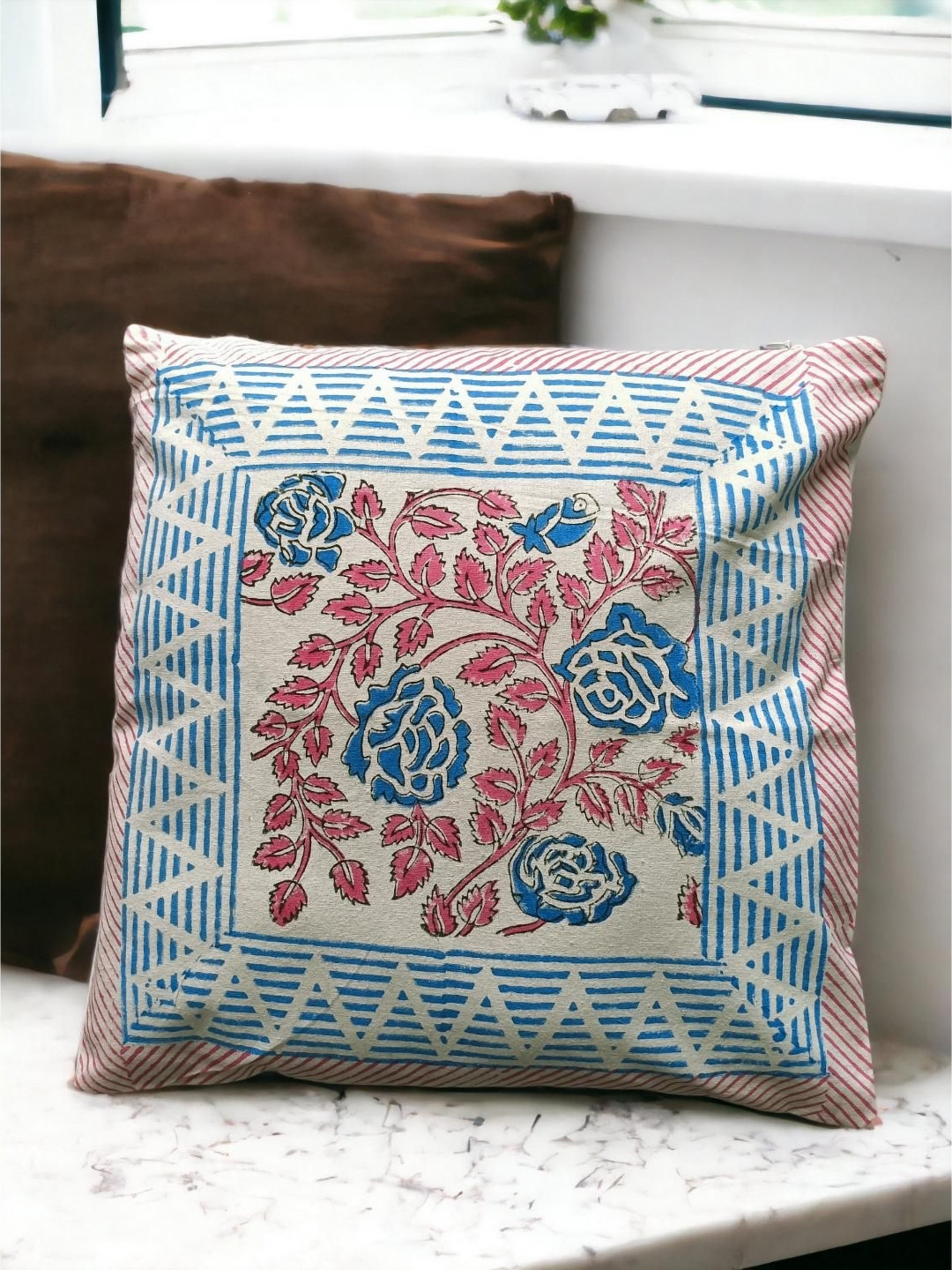 Fabric Venue Set of 5 Square Cushion Covers block print cushions