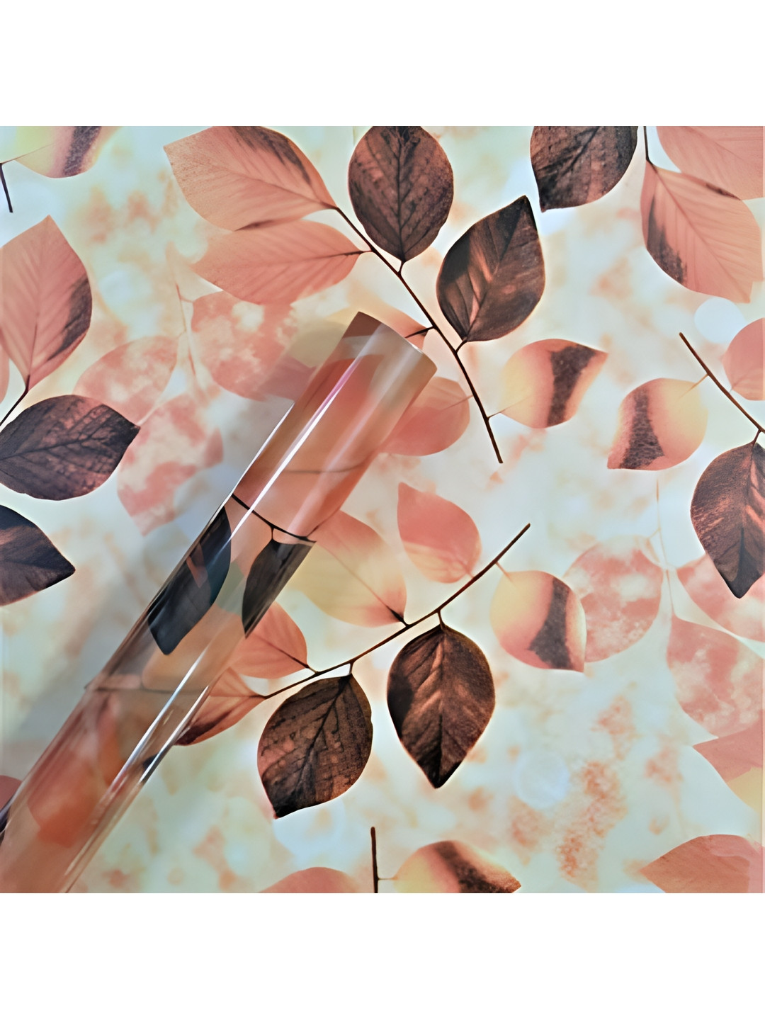 INDIAN ROYALS Cream & Rust Floral Printed Self-Adhesive & Durable Wall Sticker