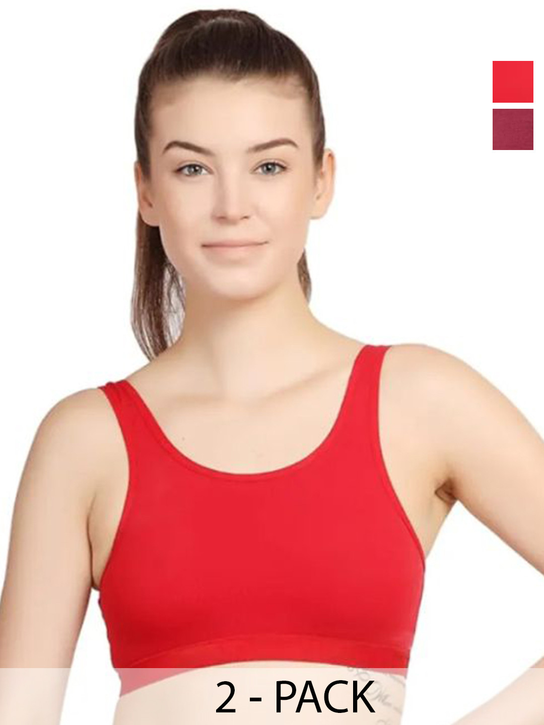 VS Beauti Pack Of 2 Women Solid Full Coverage Regular Workout Bra