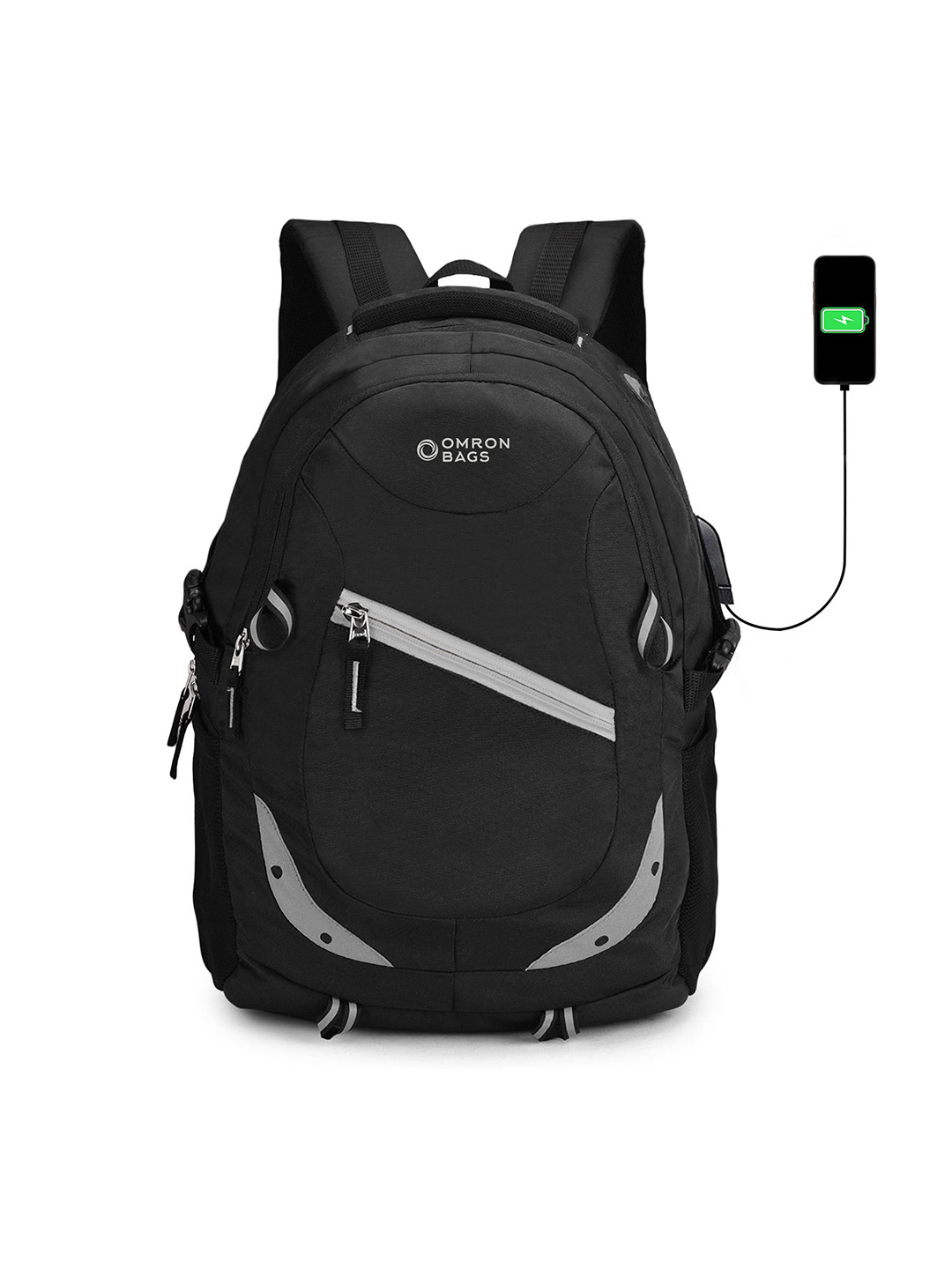 OMRON BAGS Men Solid Zip Laptop Bag
