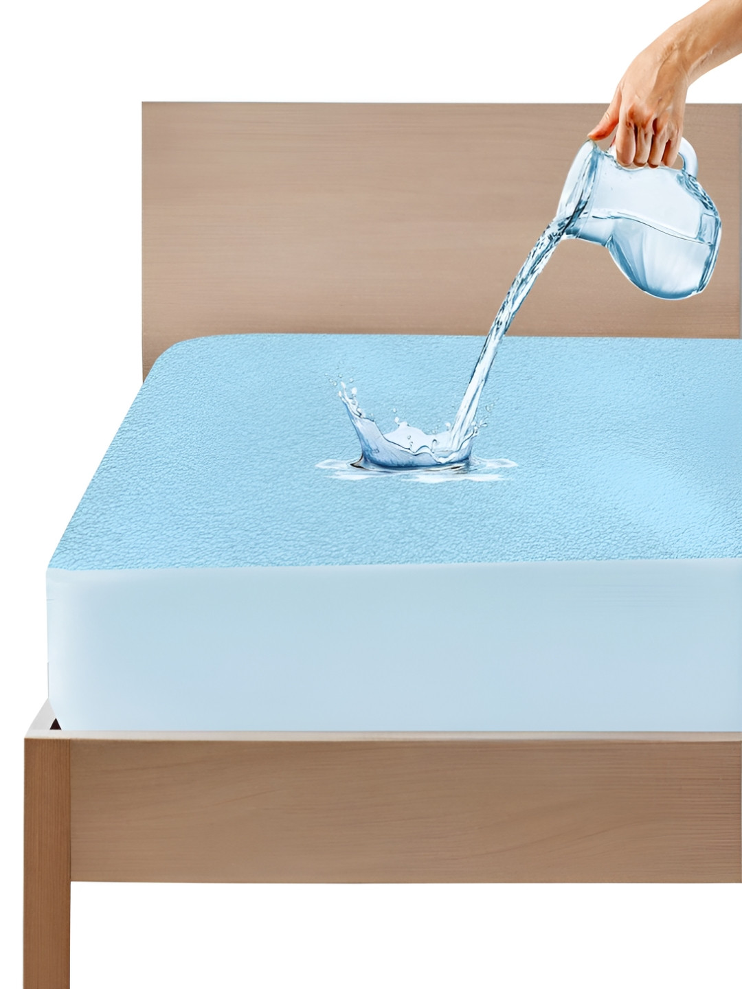 Mattress Protector Blue Terry Water Resistant Mattress Protector