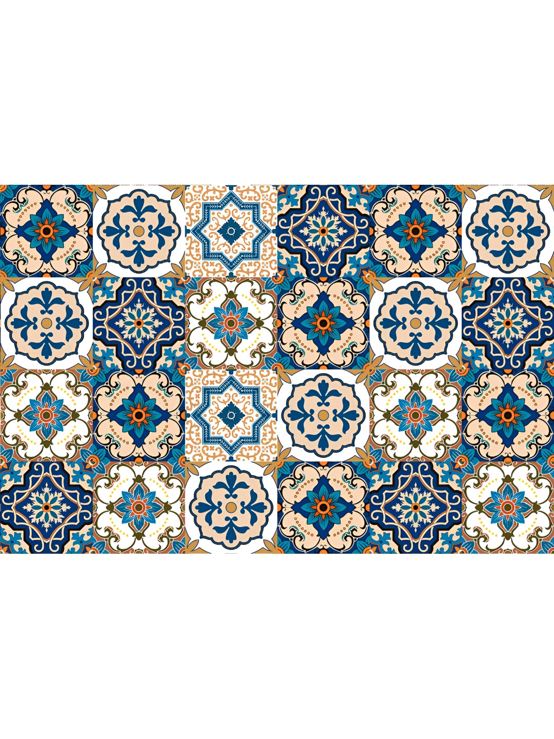 INDIAN ROYALS Blue & White Floral Design Peel & Stick Waterproof Self-Adhesive Wallpaper