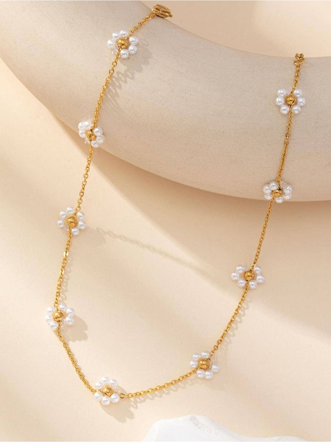 SUBHAGALANKAR Solora Dream 18K Gold-Plated Stainless Steel Beaded Minimal Necklace